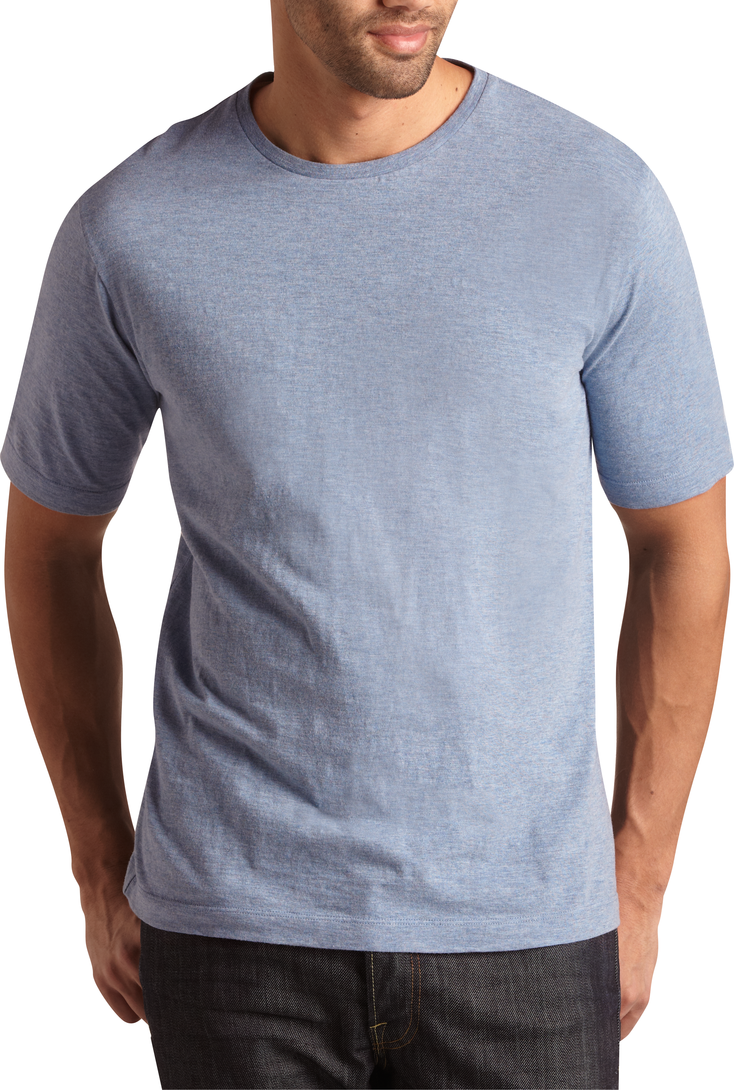 Pronto Blue Crewneck Modern Fit T-Shirt, Sky Blue