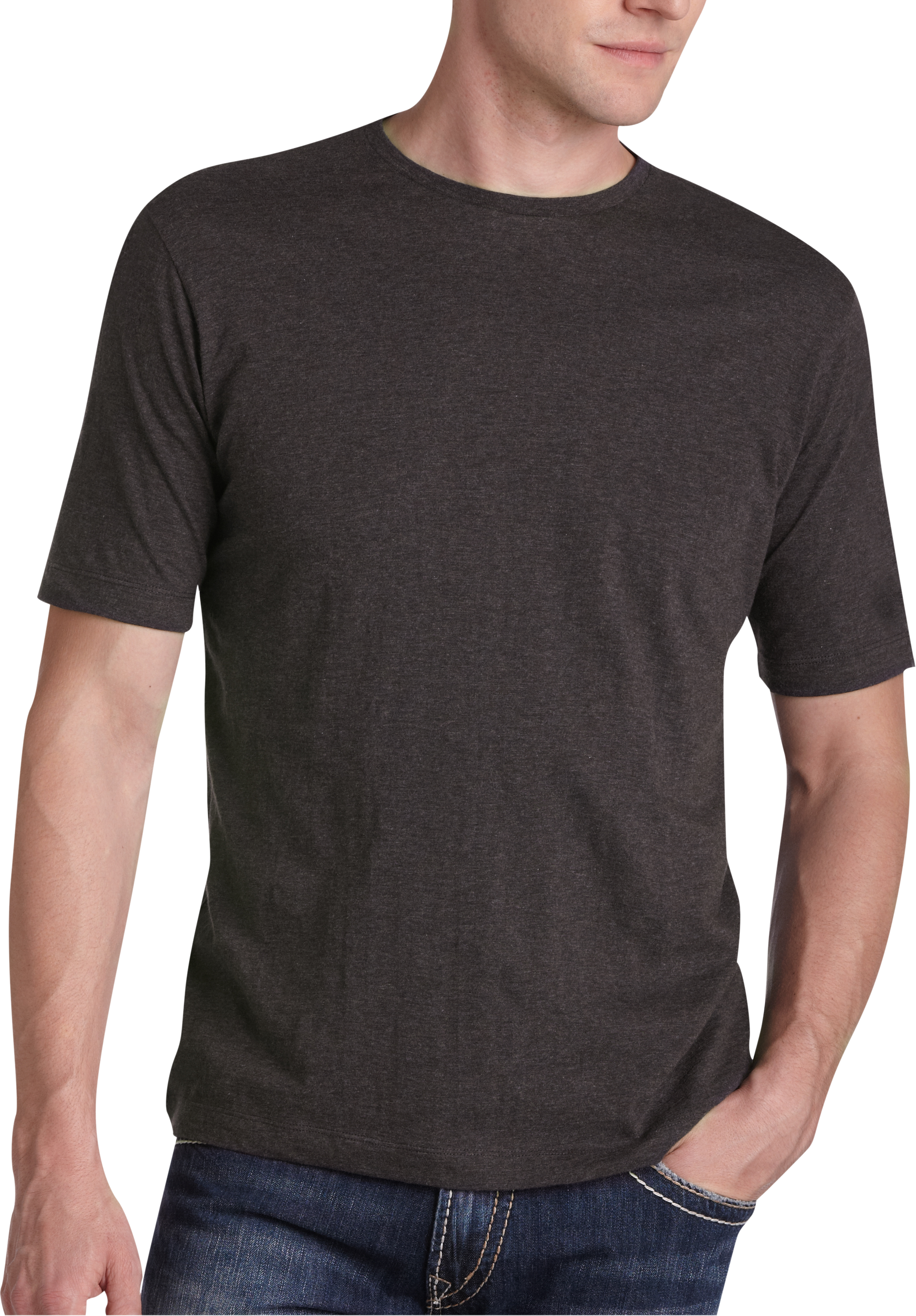 Pronto Blue Crewneck Modern Fit T-Shirt, Charcoal