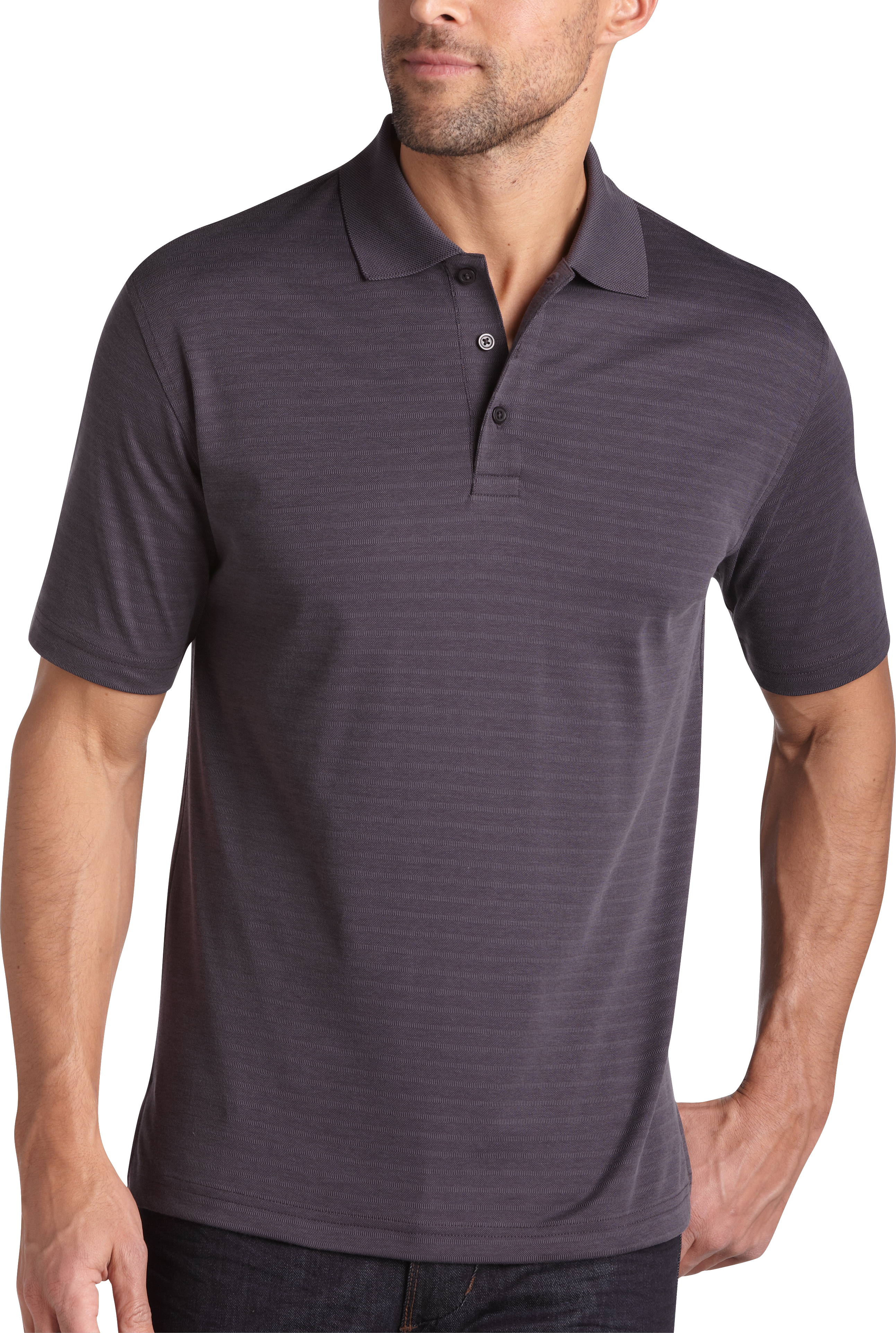 Joseph & Feiss Eggplant Stripe Modern Fit Polo Shirt