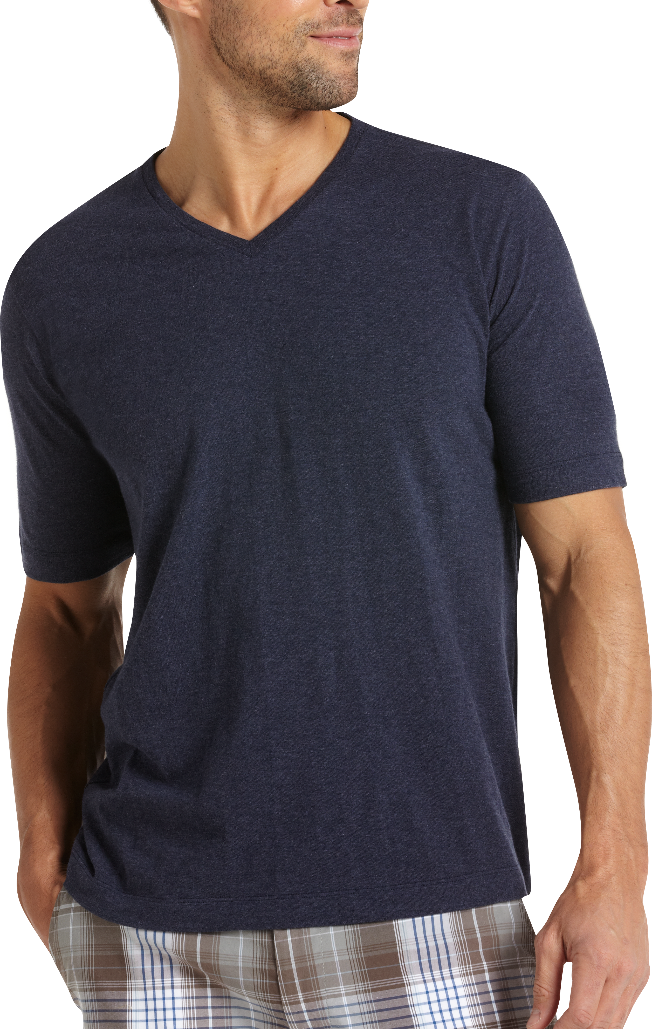 Pronto Blue V-Neck Modern Fit T-Shirt, Navy
