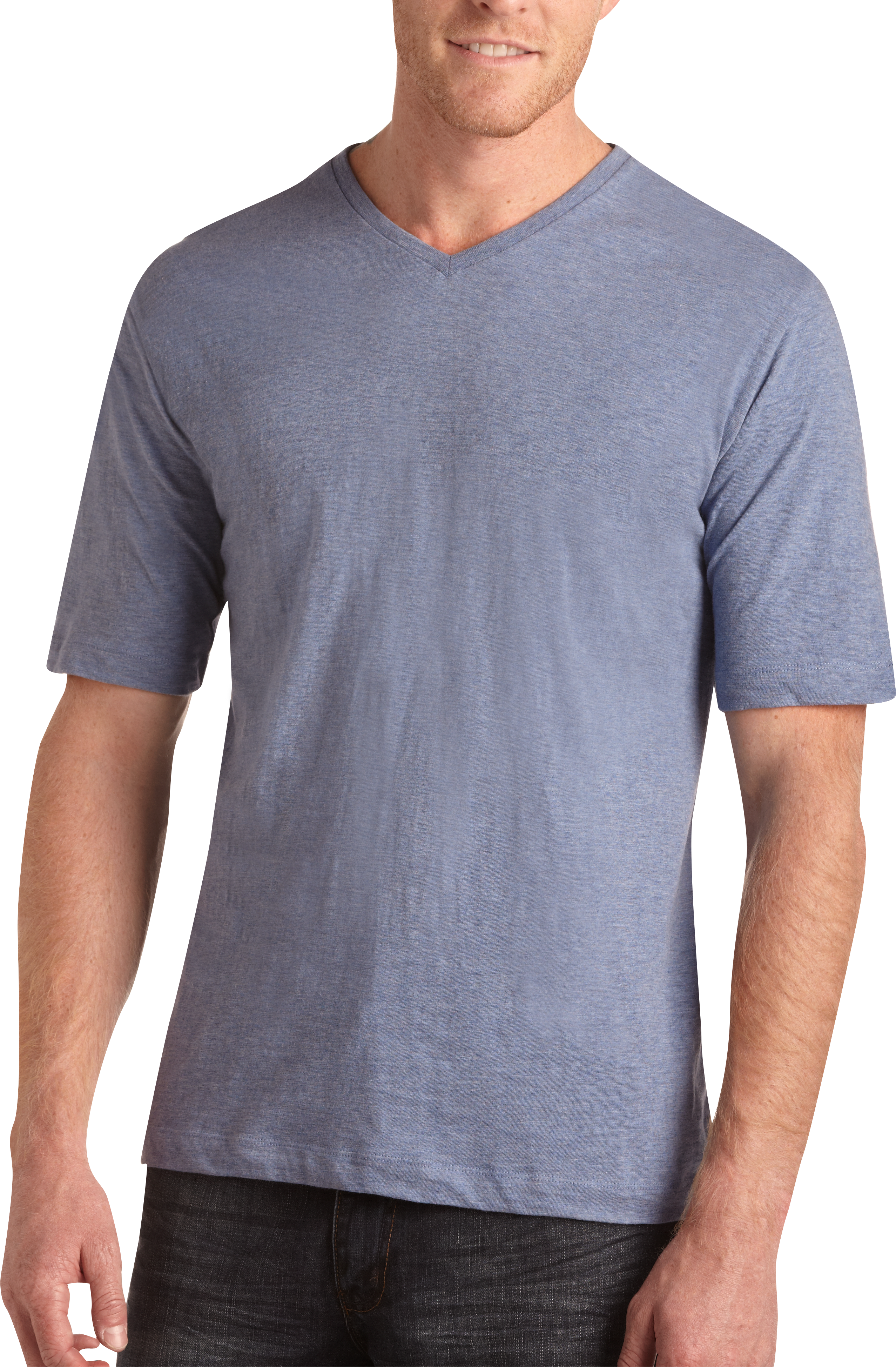 Pronto Blue V-Neck Modern Fit T-Shirt, Sky Blue
