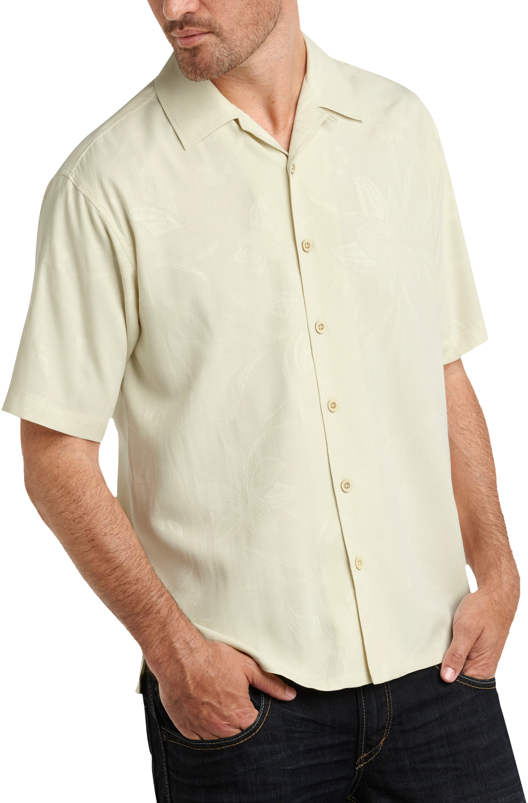 Joseph & Feiss Pale Yellow Camp Collar Shirt