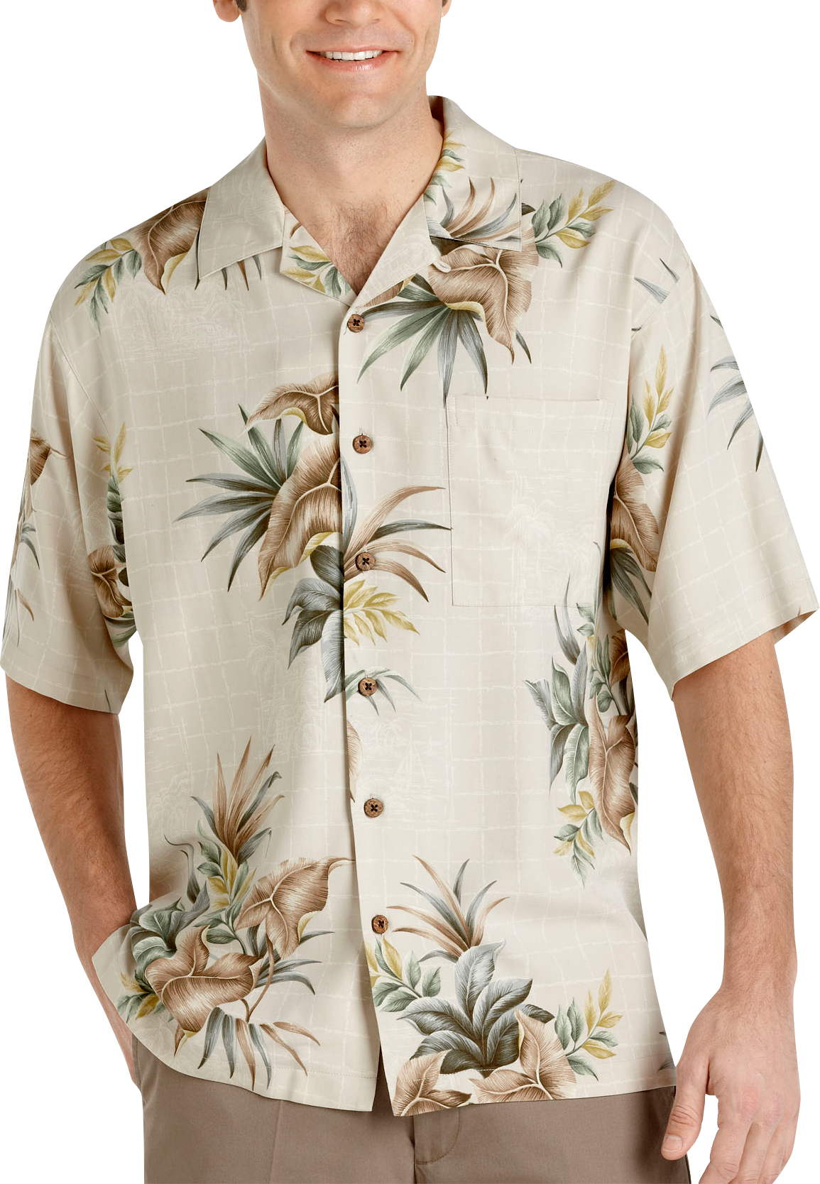 Joseph & Feiss Resort Tan Camp Collar Shirt
