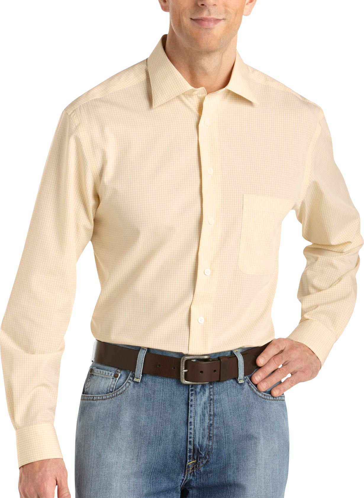 Pronto Uomo Yellow Check Woven Shirt