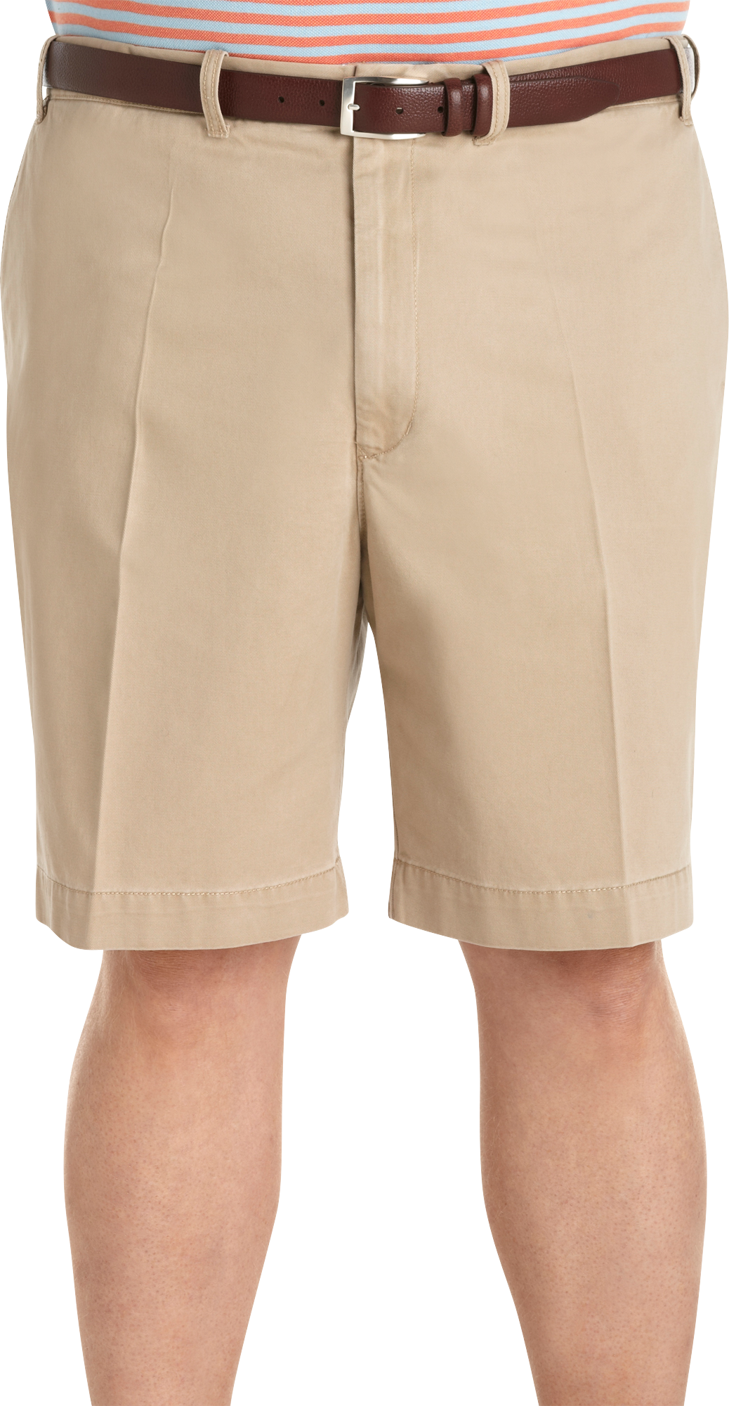 Izod Khaki Flat-Front Shorts