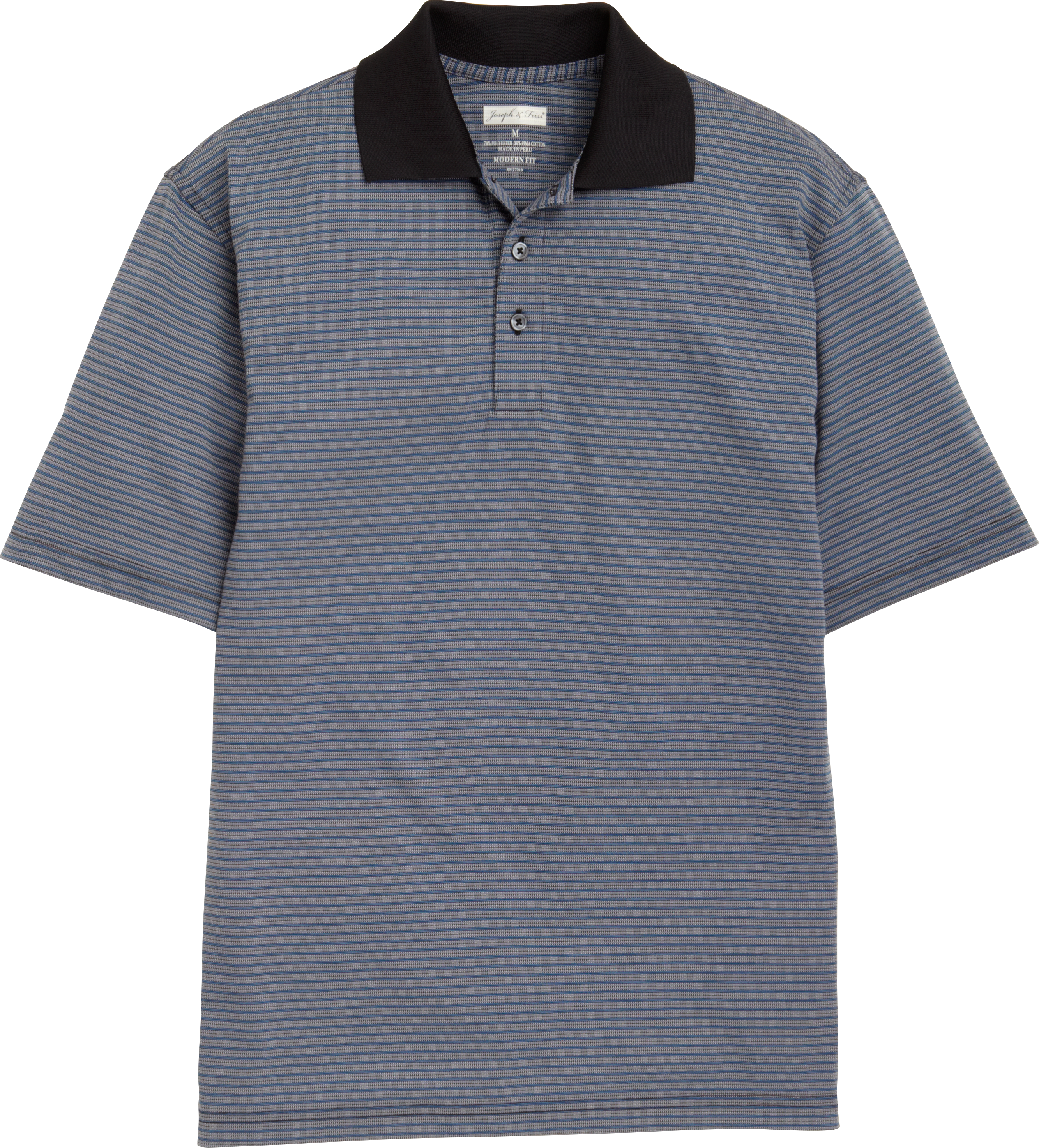 Joseph & Feiss Blue Stripe Modern Fit Polo Shirt