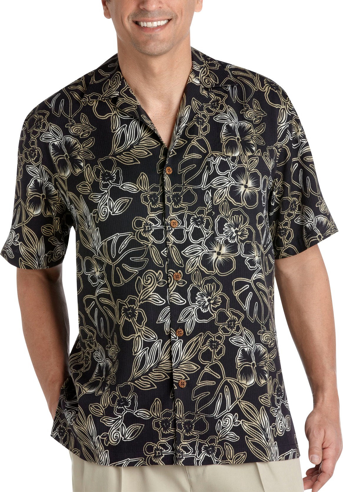 Joseph & Feiss Resort Black Camp Collar Shirt