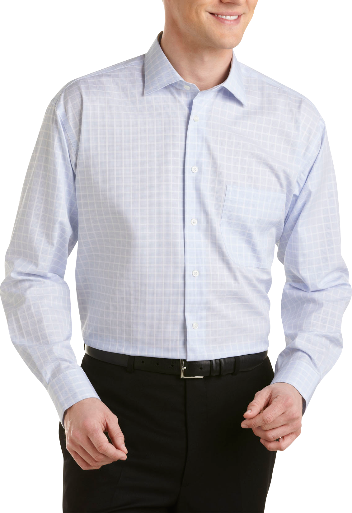 Pronto Uomo Sky Blue Check Sport Shirt