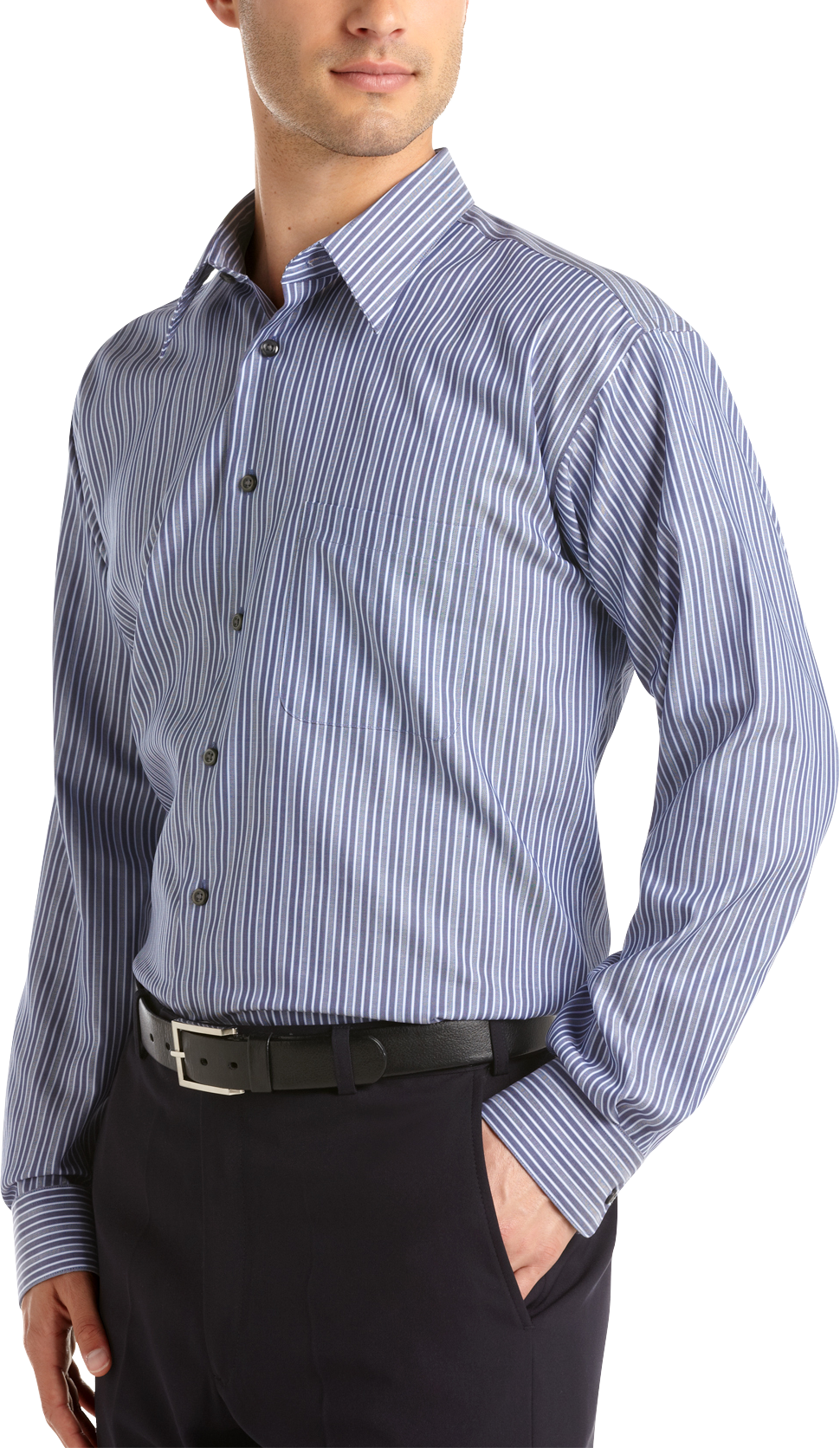 Pronto Blue Sport Shirt, Blue Stripe