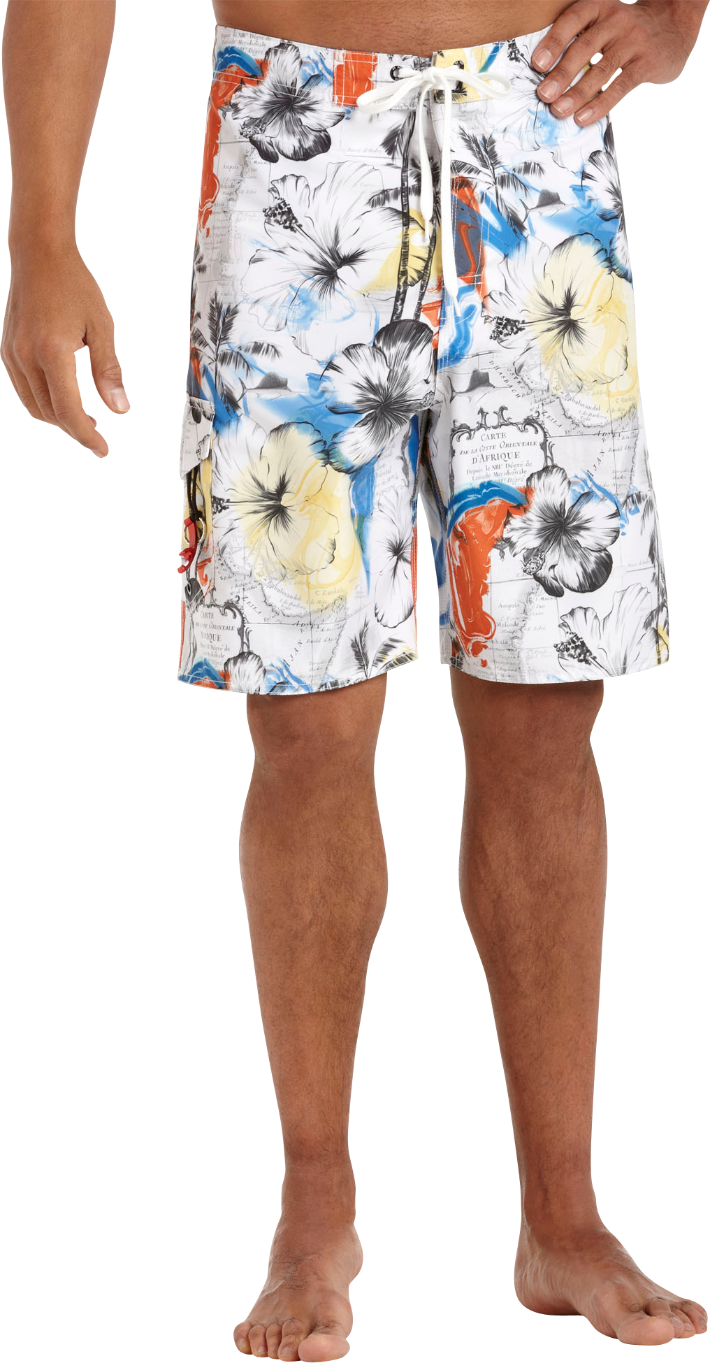 No Bad Days White & Yellow Swimming Trunks