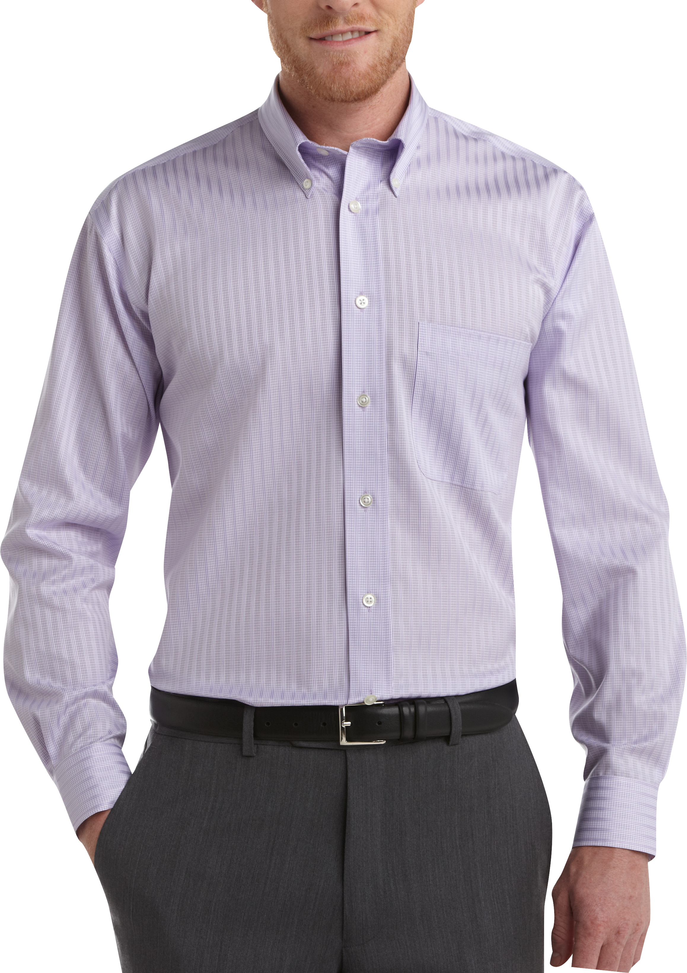 Joseph & Feiss Lavender Tonal Button-down Sport Shirt