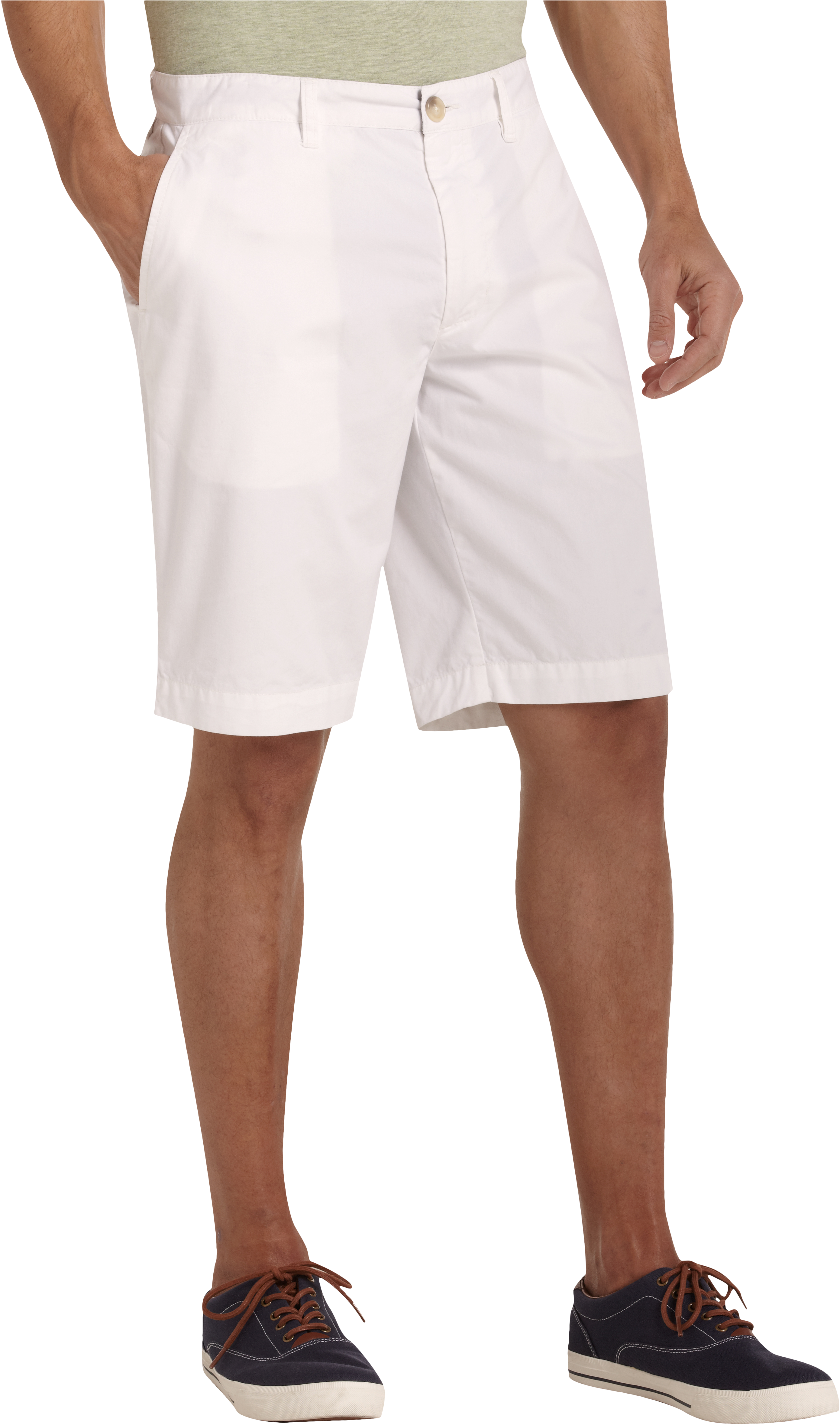 Pronto Blue Slim Fit Shorts, White