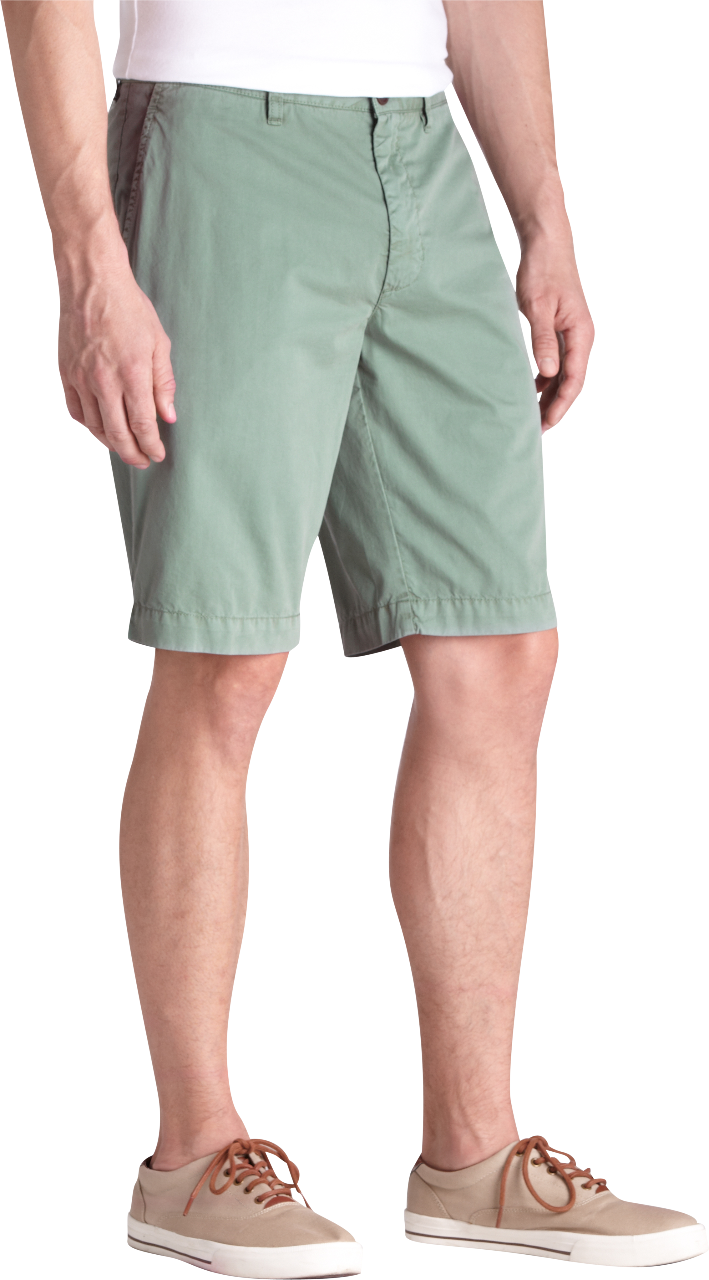 Pronto Blue Slim Fit Shorts, Green
