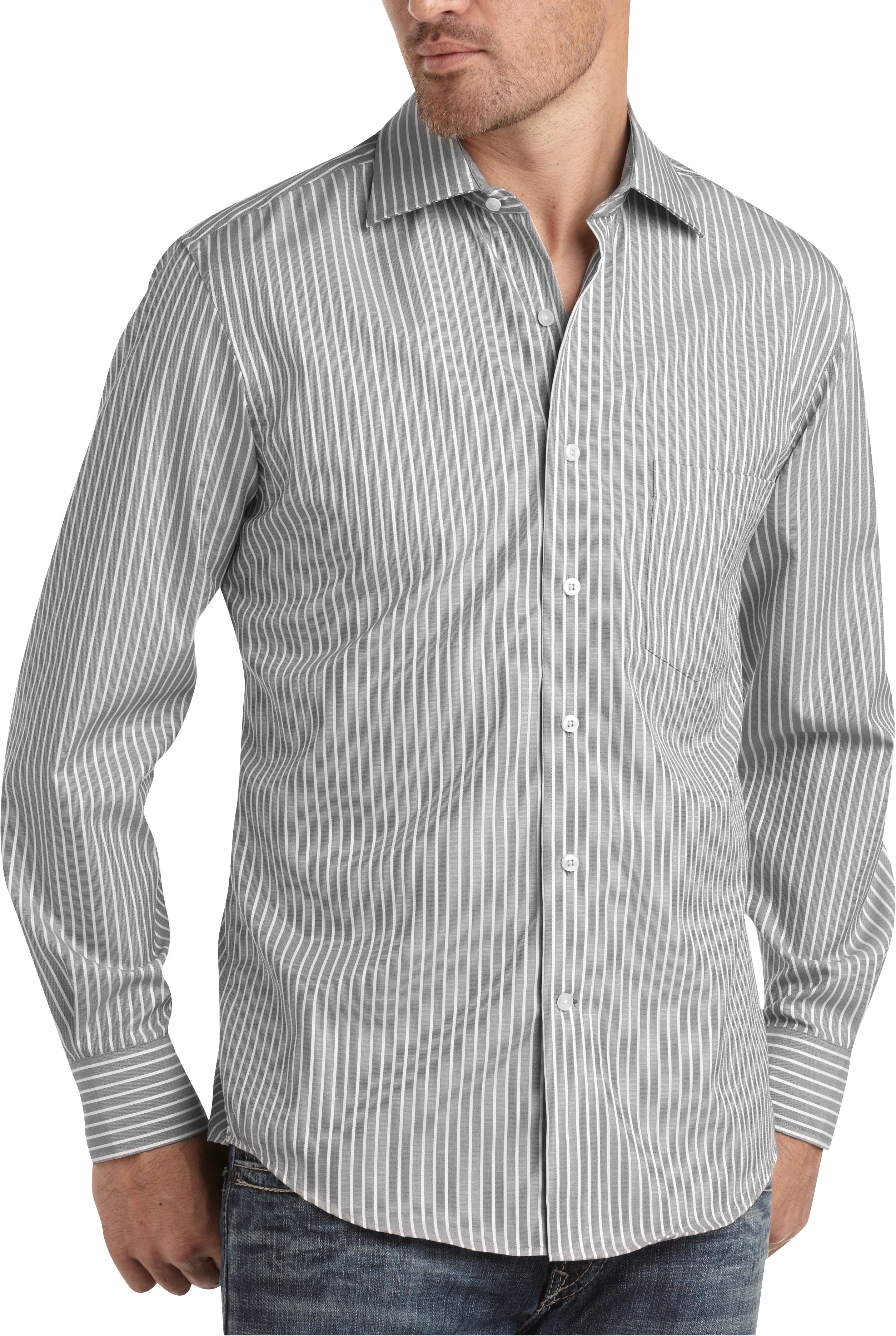Egara Charcoal Stripe Sport Shirt