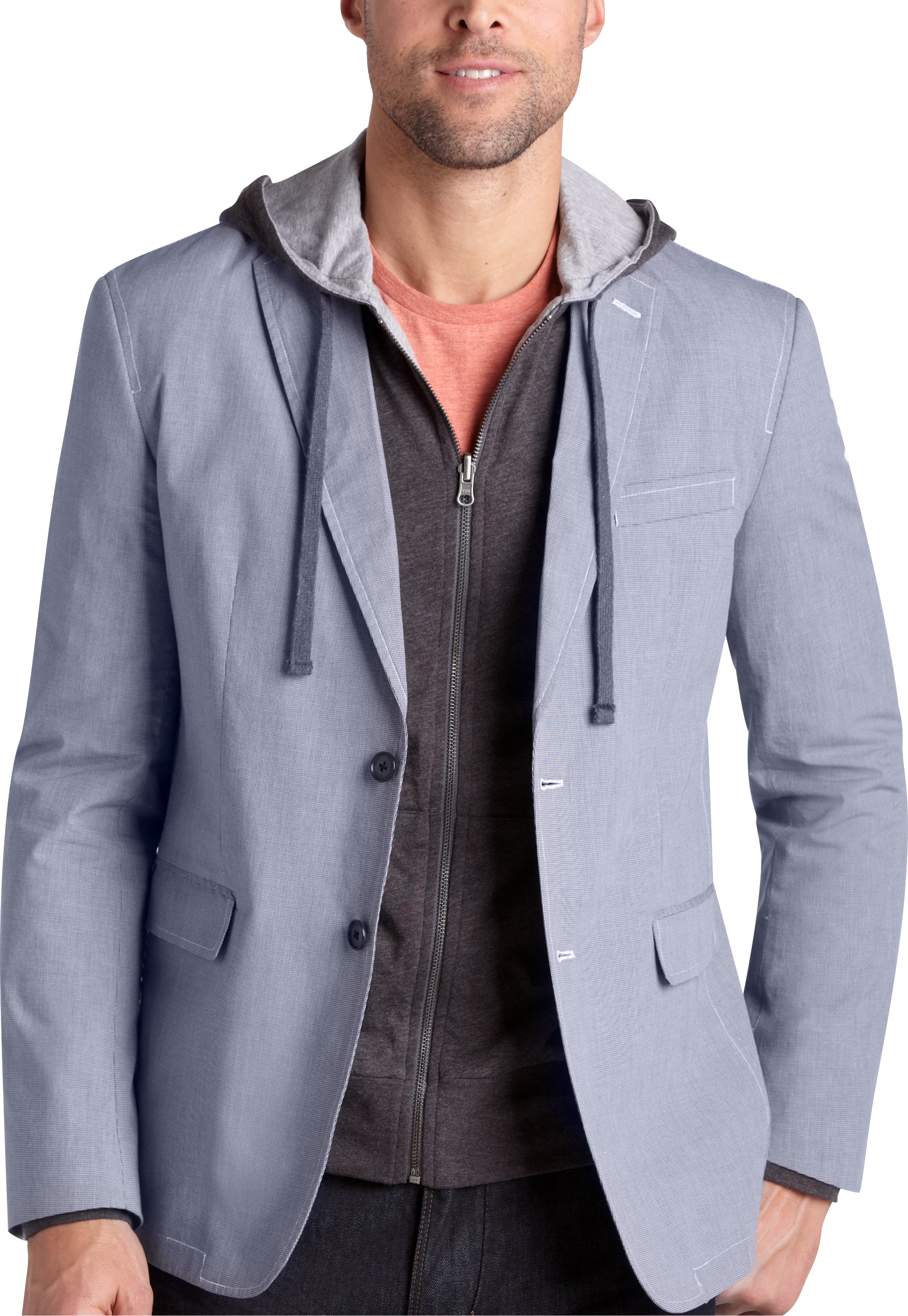 Pronto Blue Casual Jacket, Navy Check