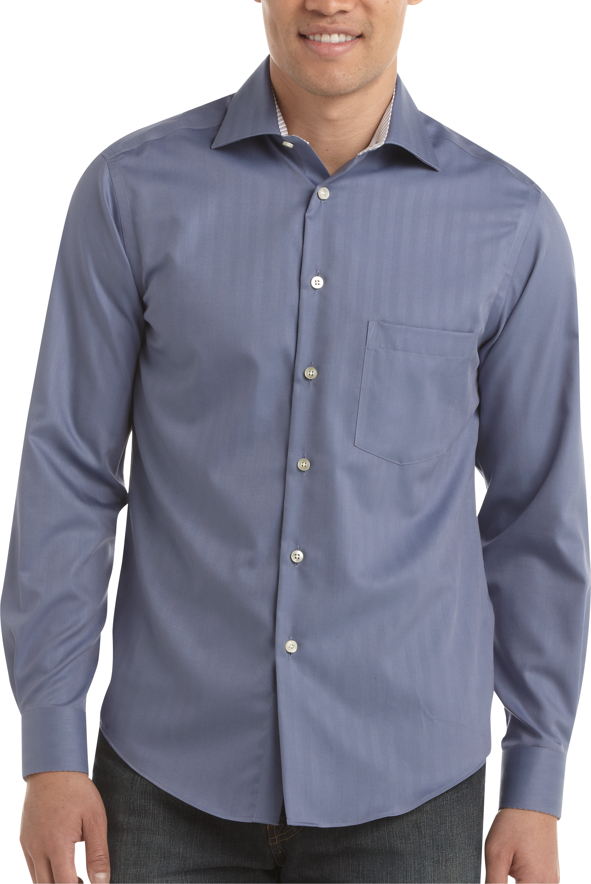 Egara Blue Slim Fit Sport Shirt