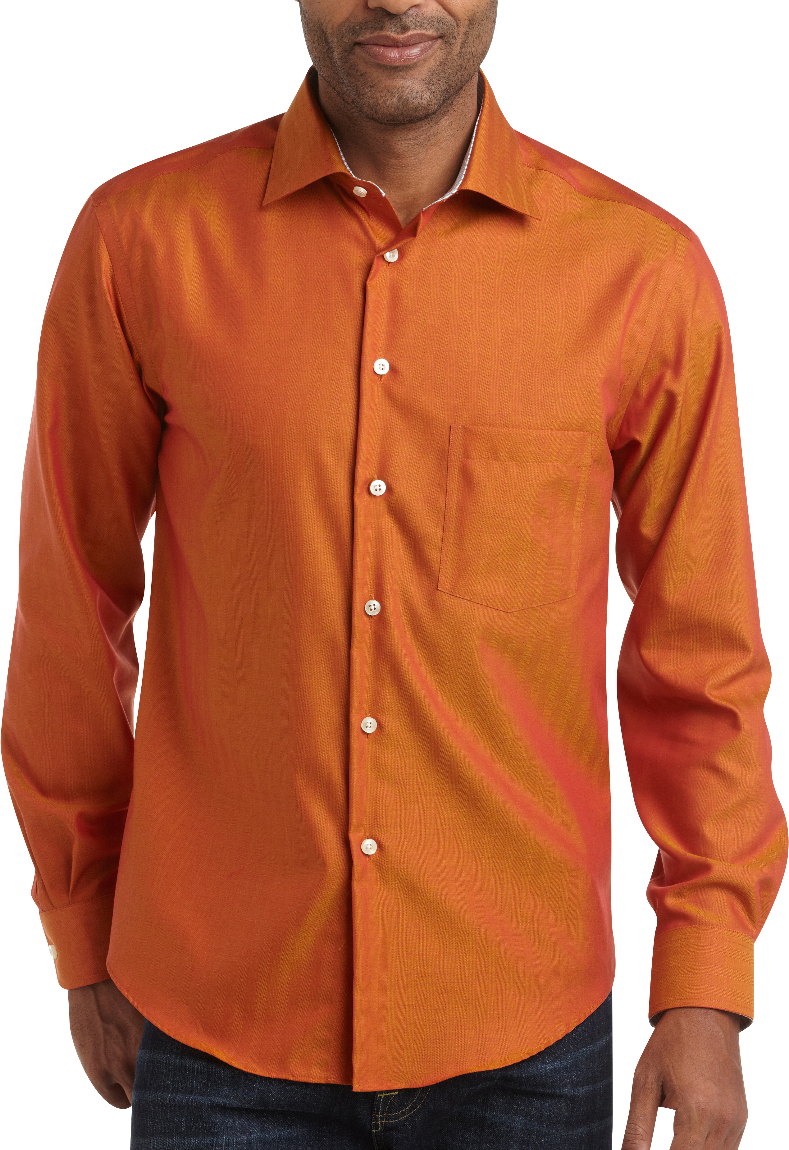 Egara Orange Slim Fit Sport Shirt