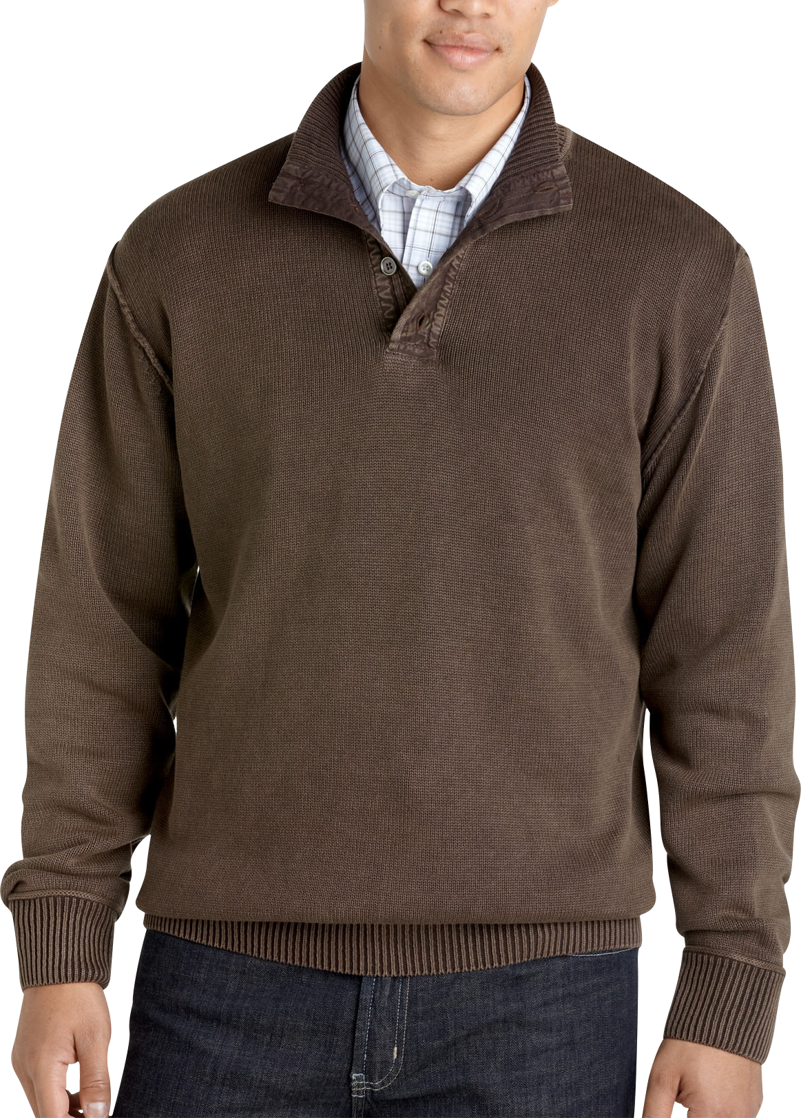 Pronto Blue Sweater, Brown