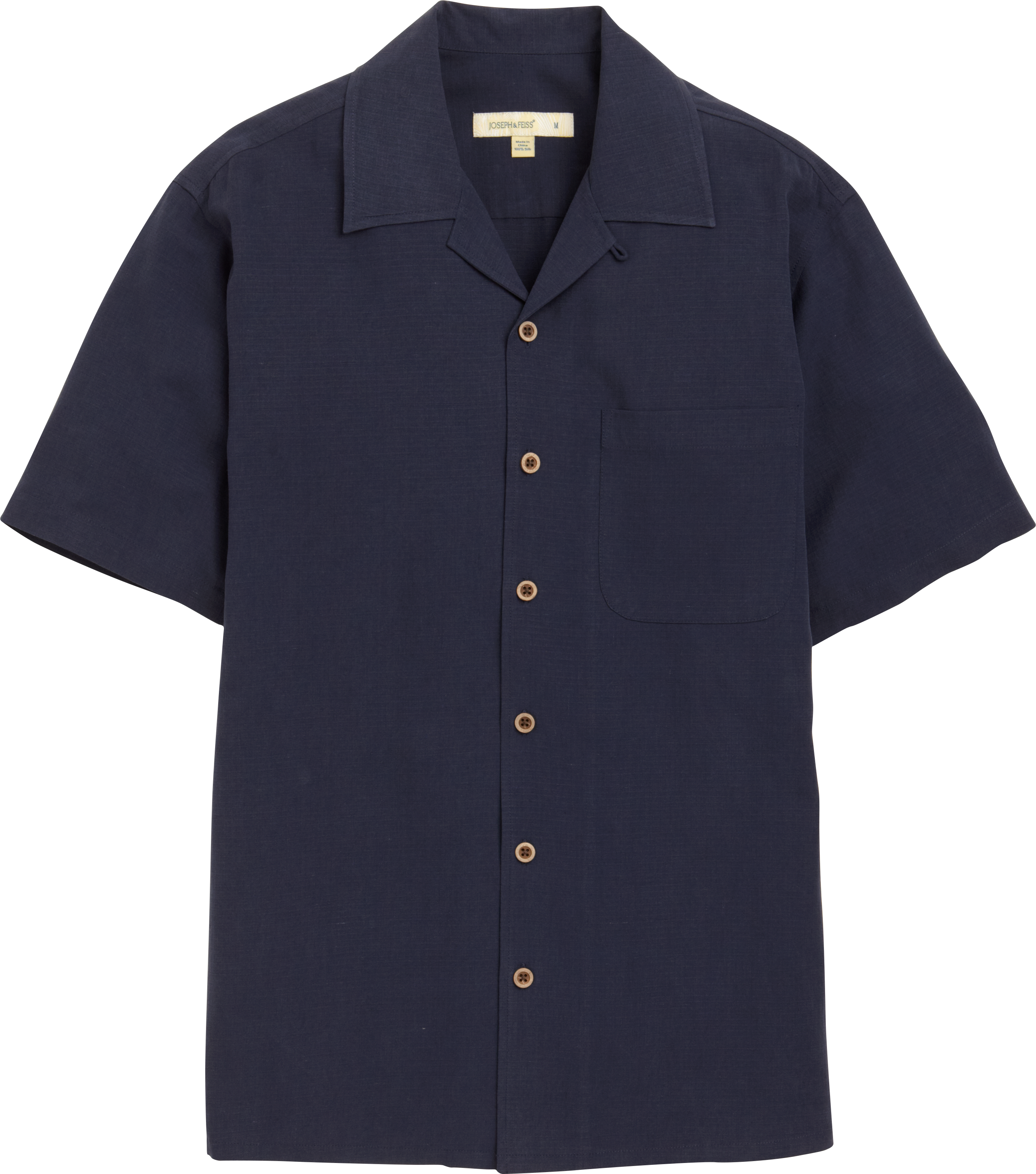 Joseph & Feiss Navy Silk Camp Shirt