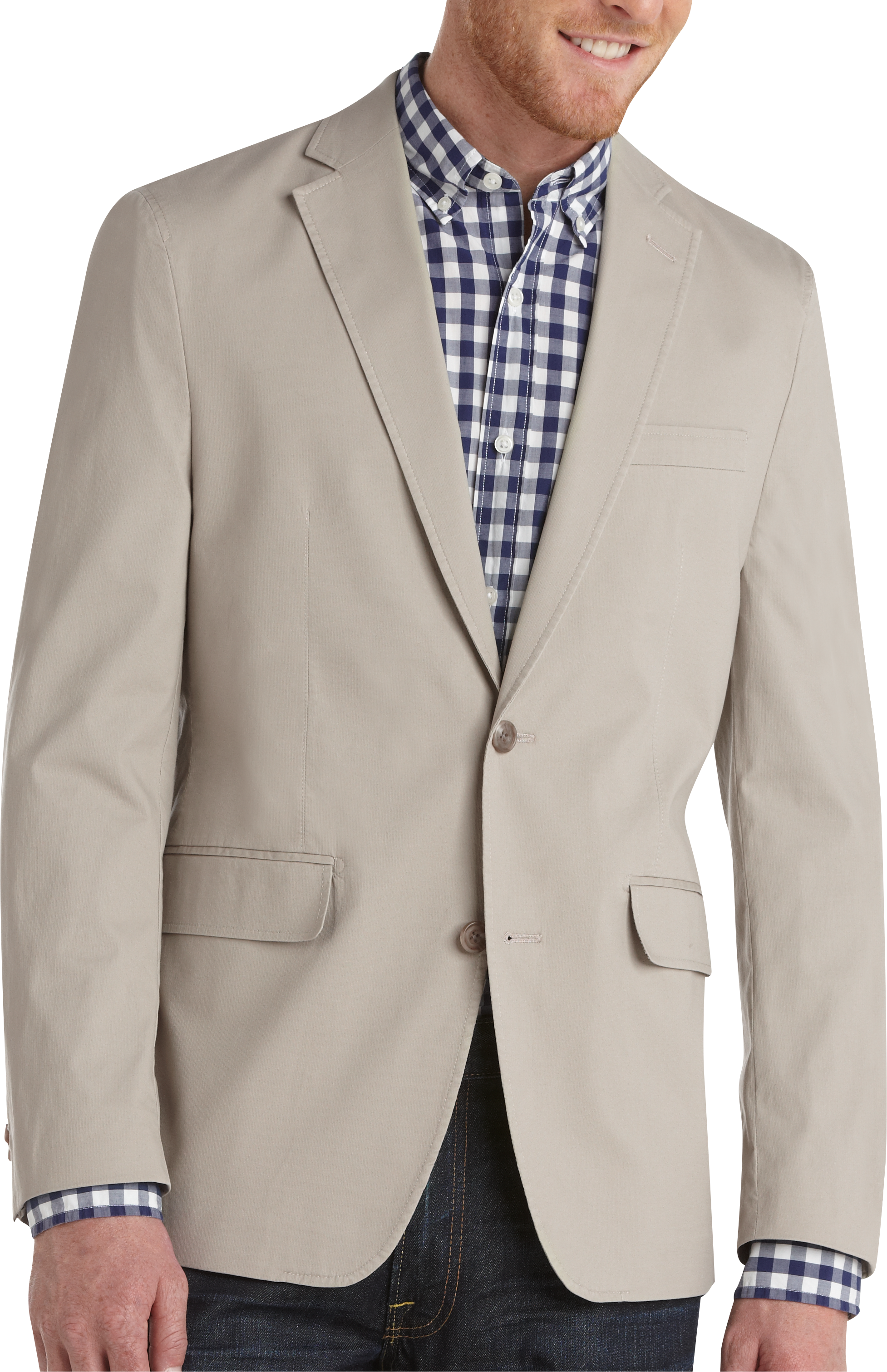 Pronto Blue Slim Fit Casual Jacket, Tan