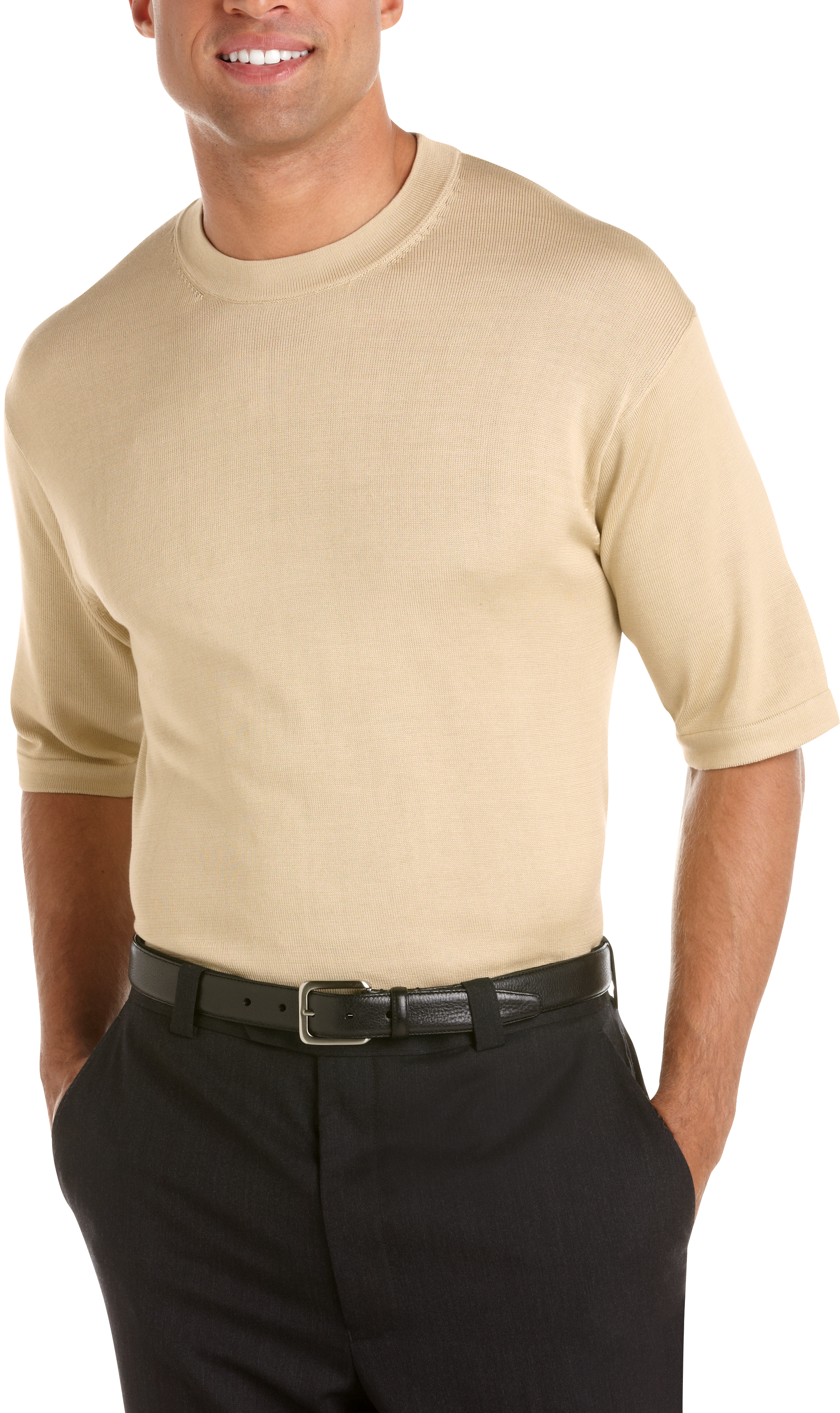 Pronto Uomo Tan Silk T-Shirt