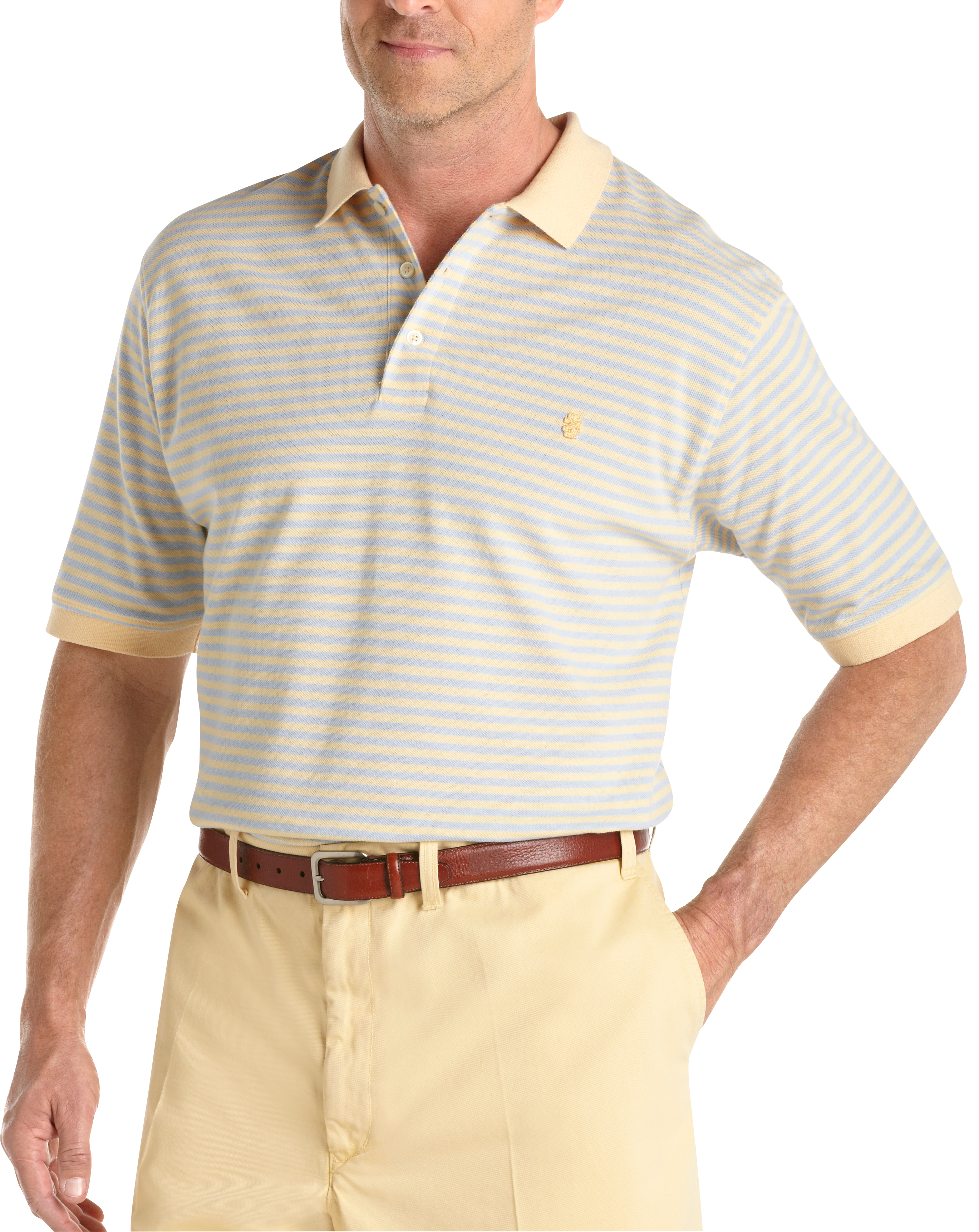 Izod Yellow and Purple Stripe Polo Shirt