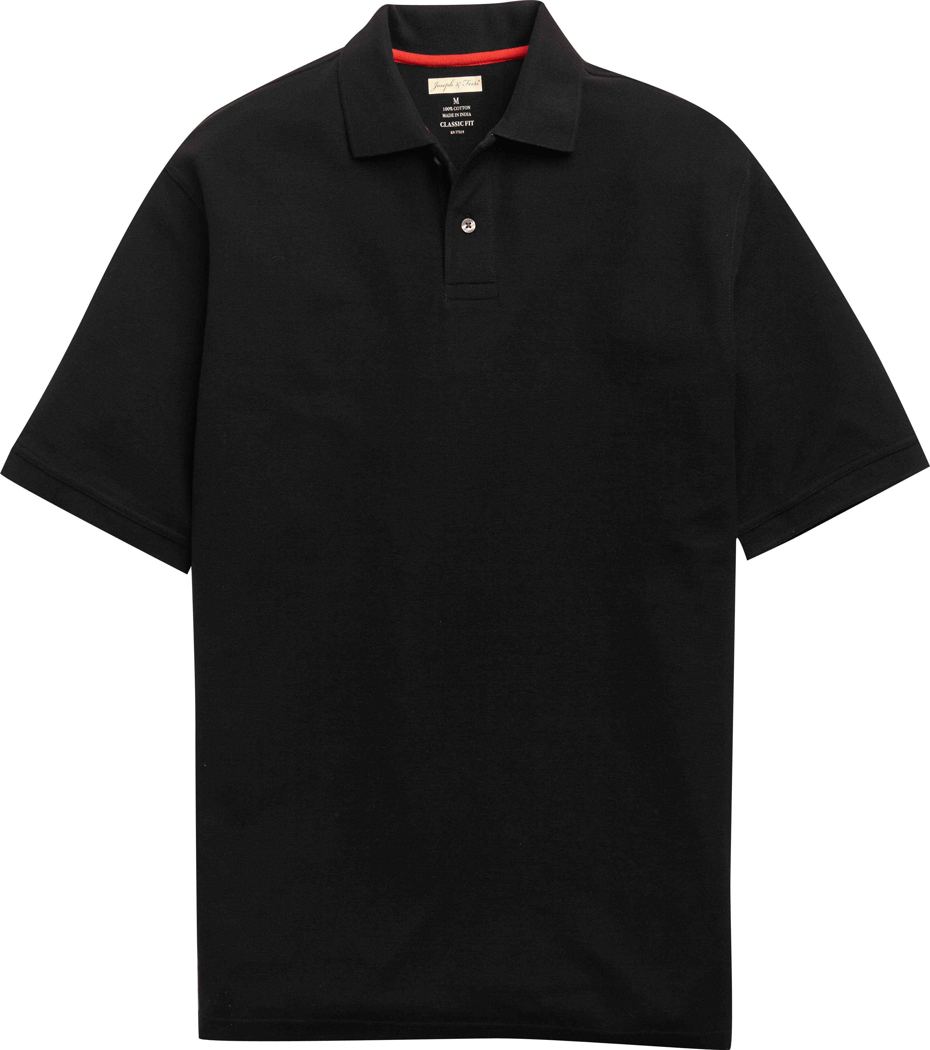 Joseph & Feiss Black Knit Polo Shirt