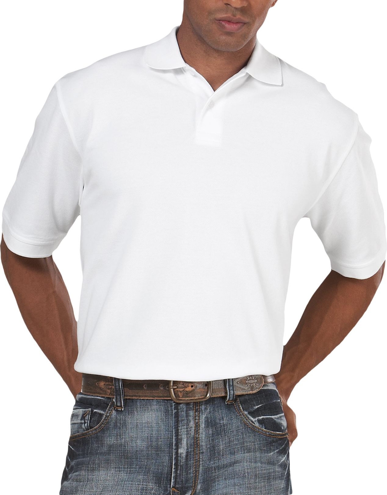 Joseph & Feiss White Knit Polo Shirt