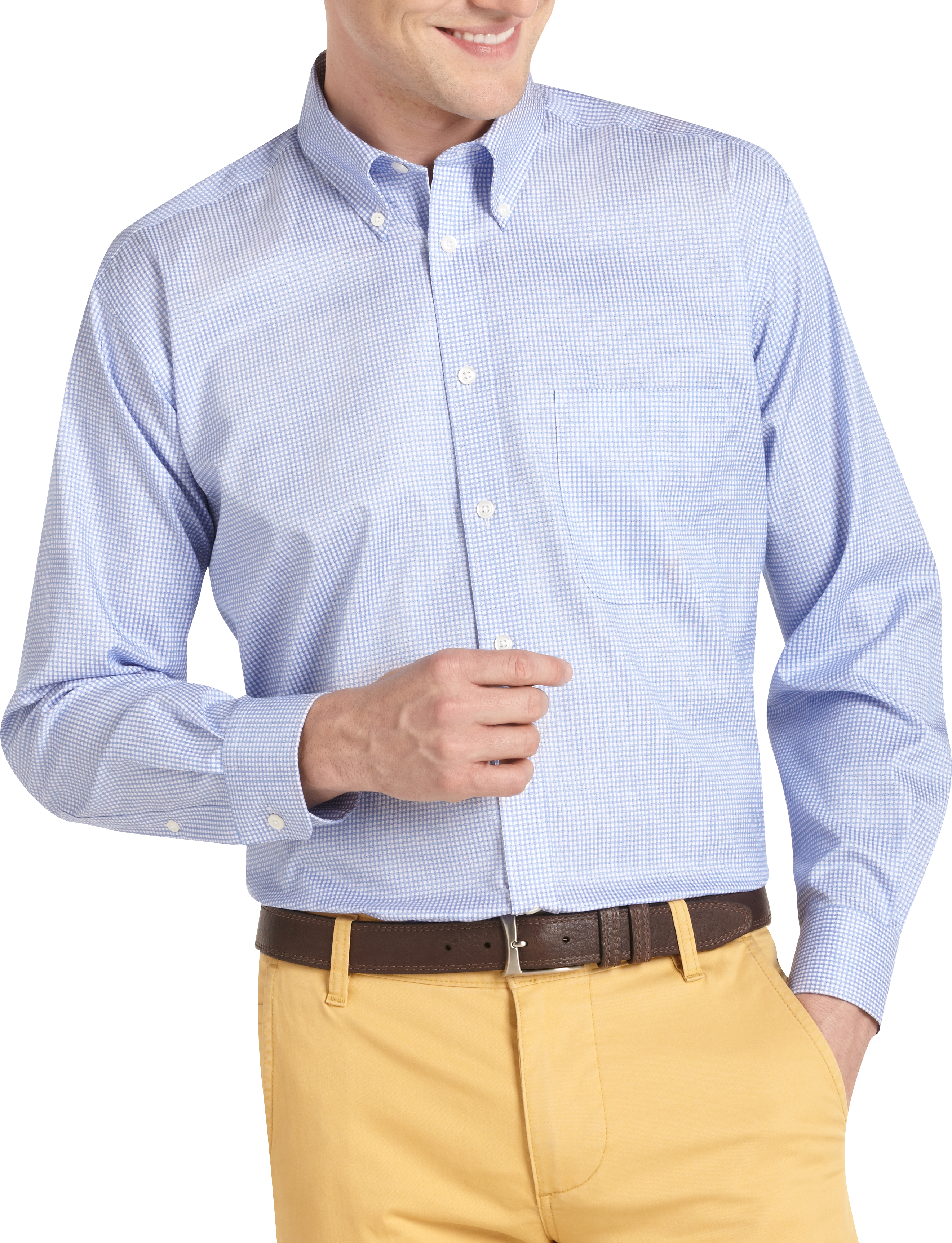 Joseph & Feiss Blue Check Button-Down Woven Shirt