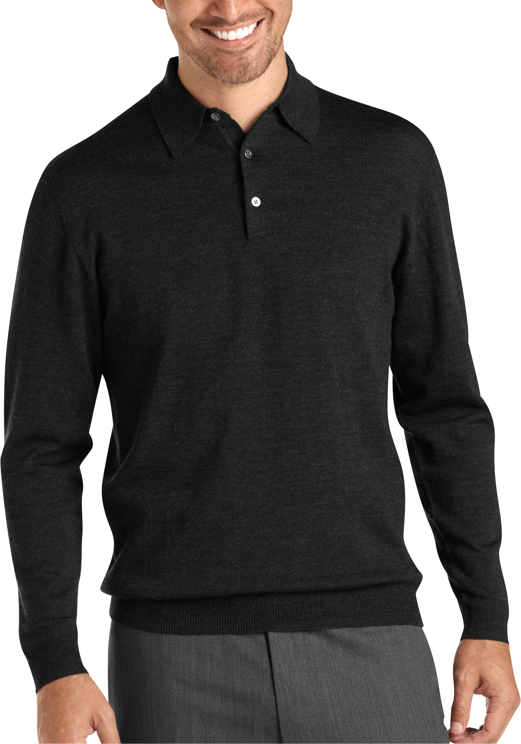 Pronto Uomo Charcoal Polo Sweater