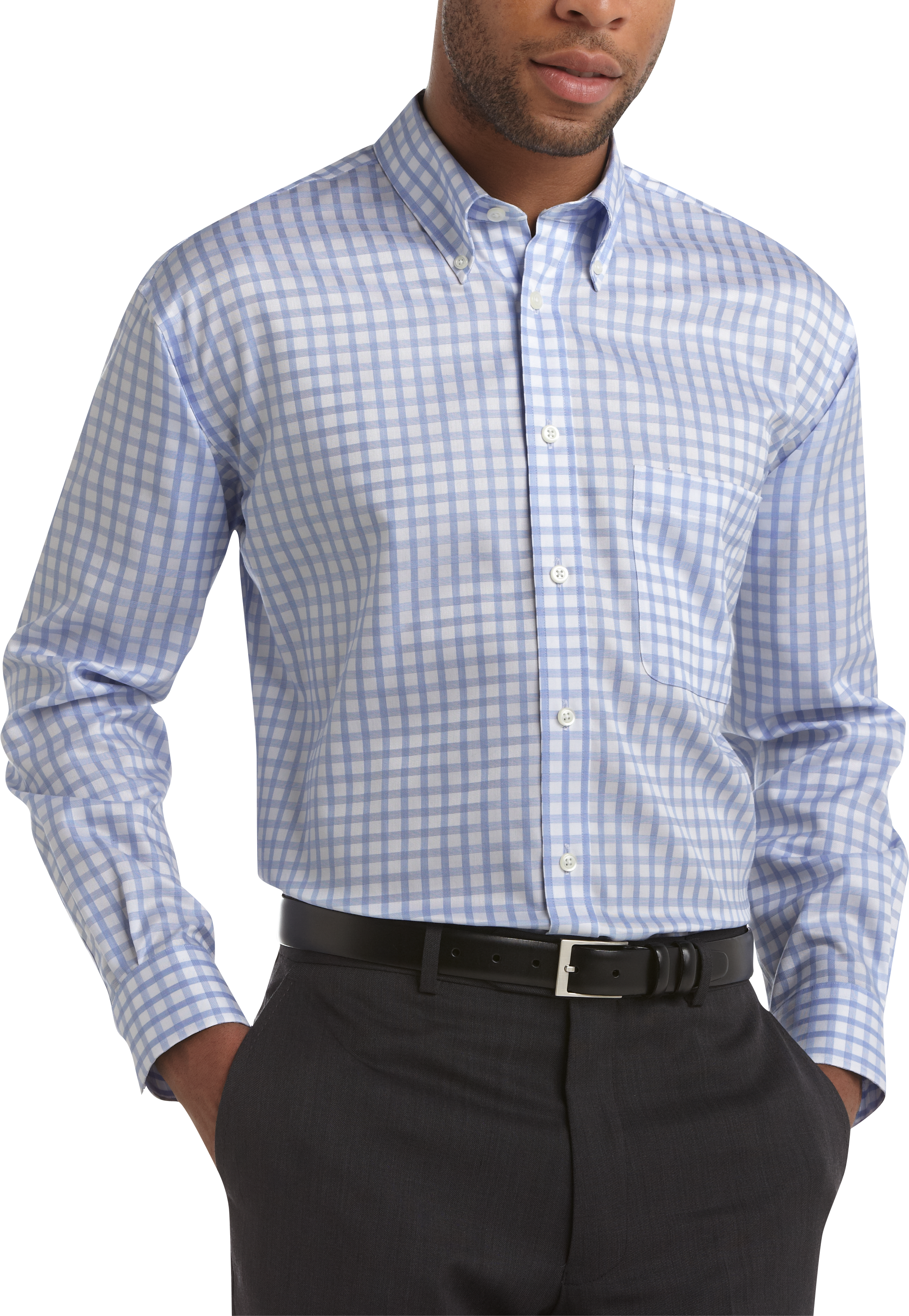 Joseph & Feiss Blue and White Check Sport Shirt
