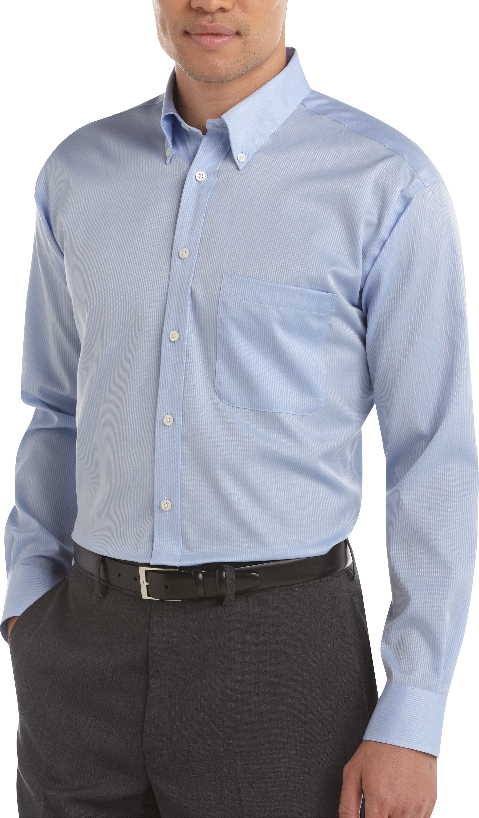 Joseph & Feiss Blue Woven Stripe Sport Shirt