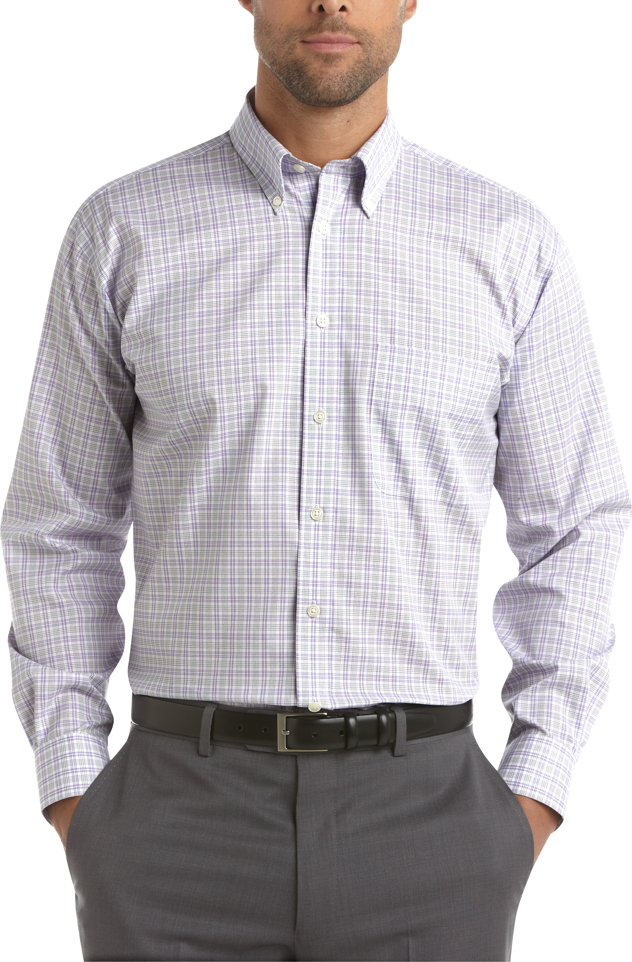Joseph & Feiss Lavender Plaid Sport Shirt