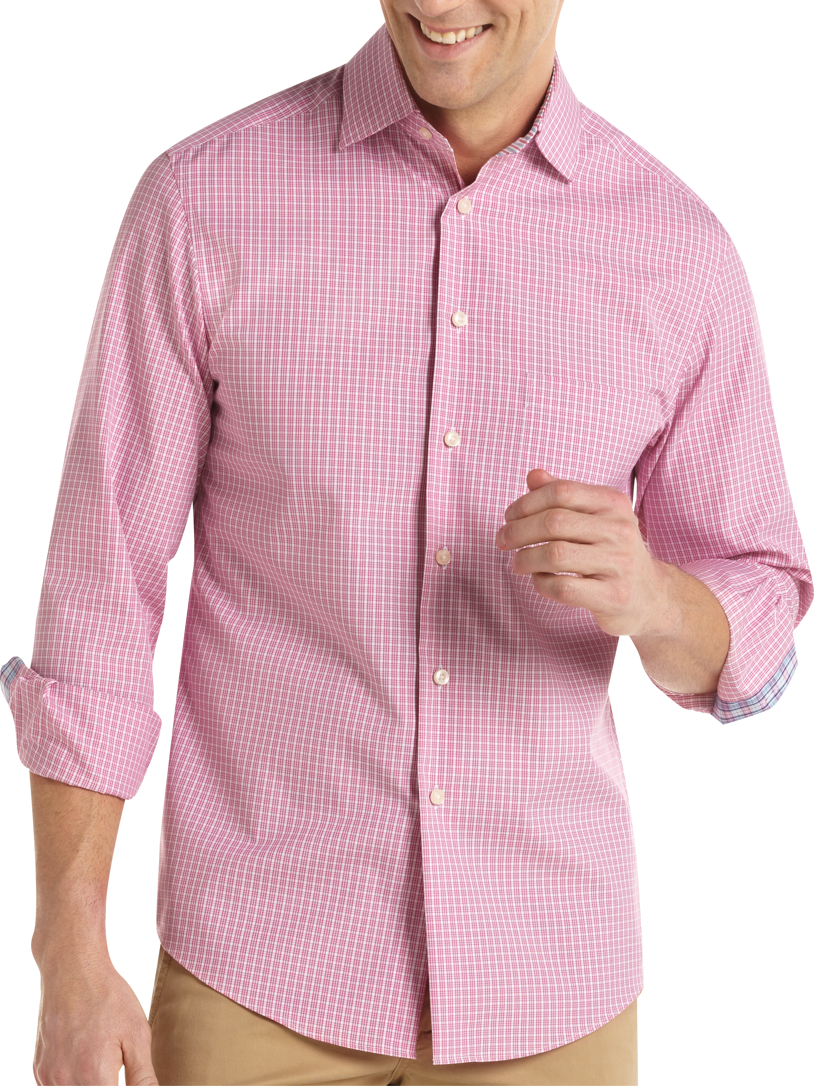 Egara Red Check Slim Fit Sport Shirt