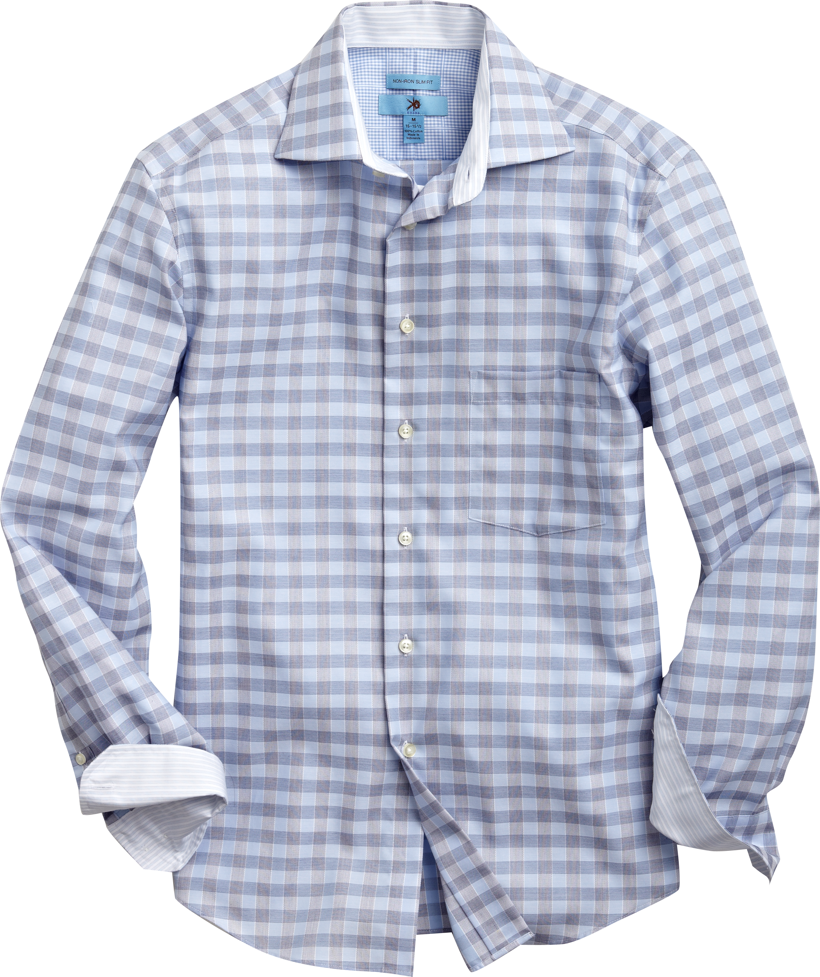 Egara Blue Check Slim Fit Sport Shirt