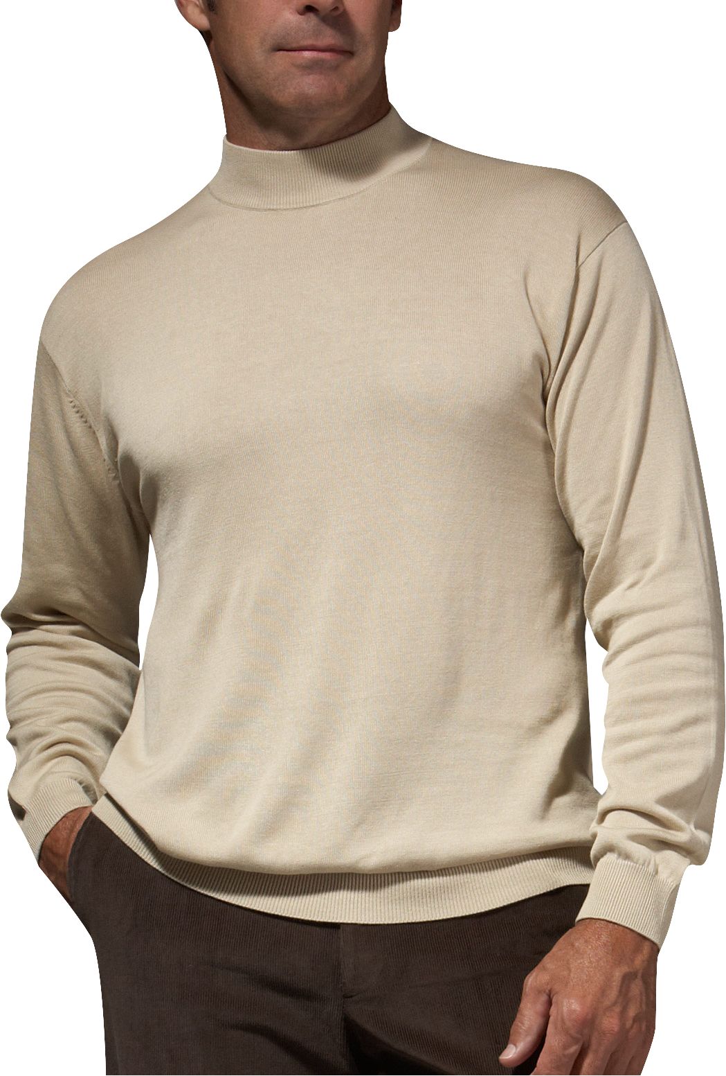 Pronto Uomo Tan Mock Neck Sweater