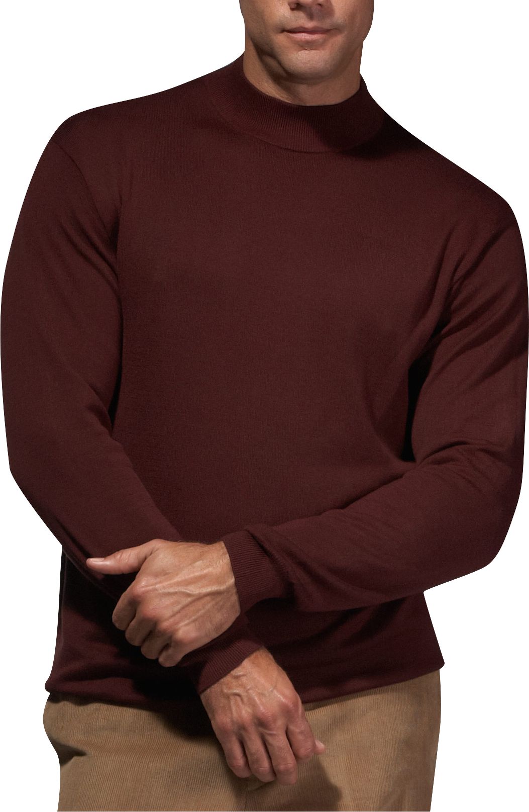 Pronto Uomo Wine Mock Neck Sweater