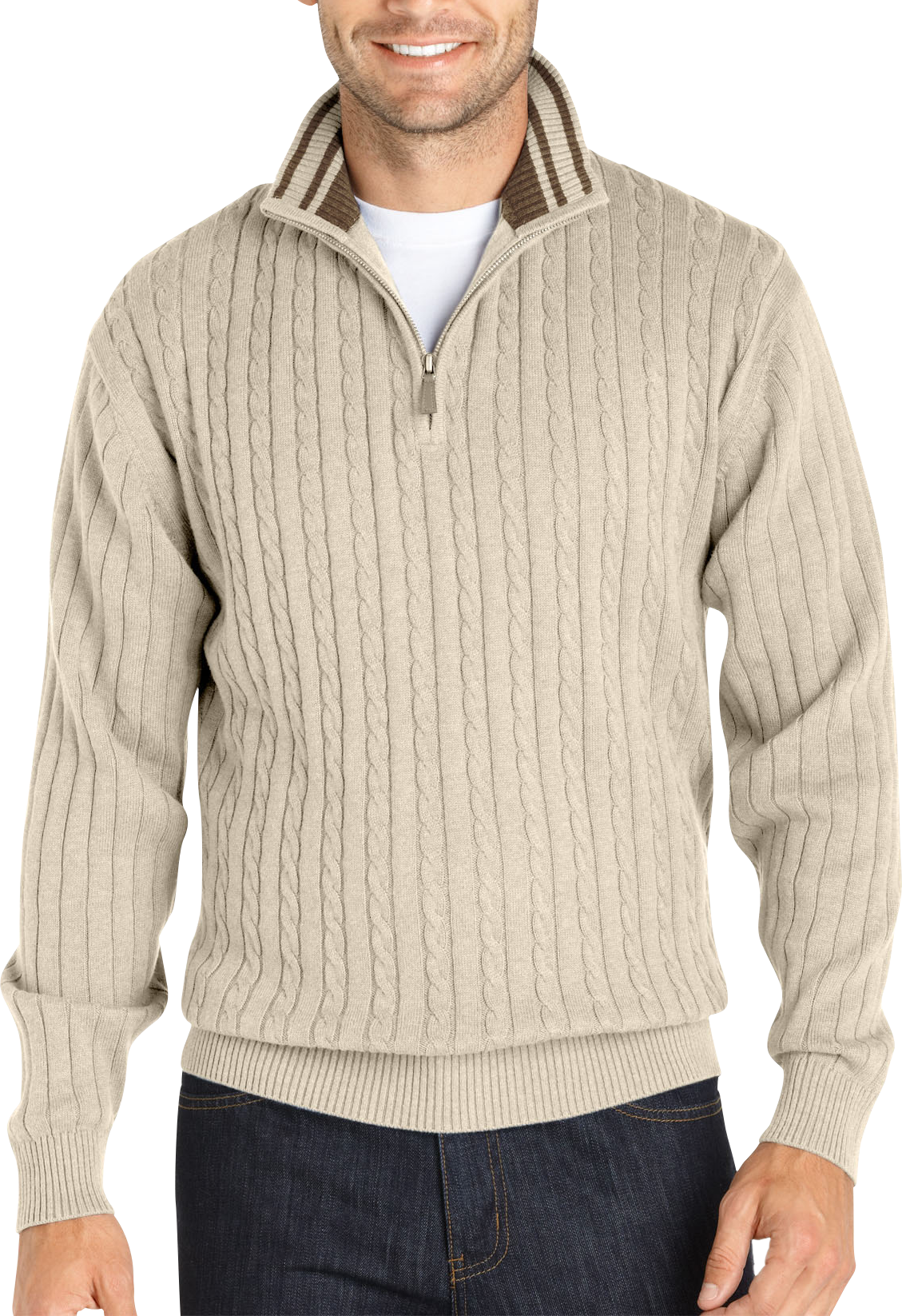Pronto Uomo Natural Half-Zip Sweater