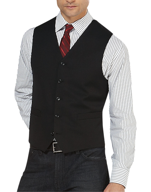 Pronto Uomo Platinum Suit Separates Vest, Black - Men's Suit