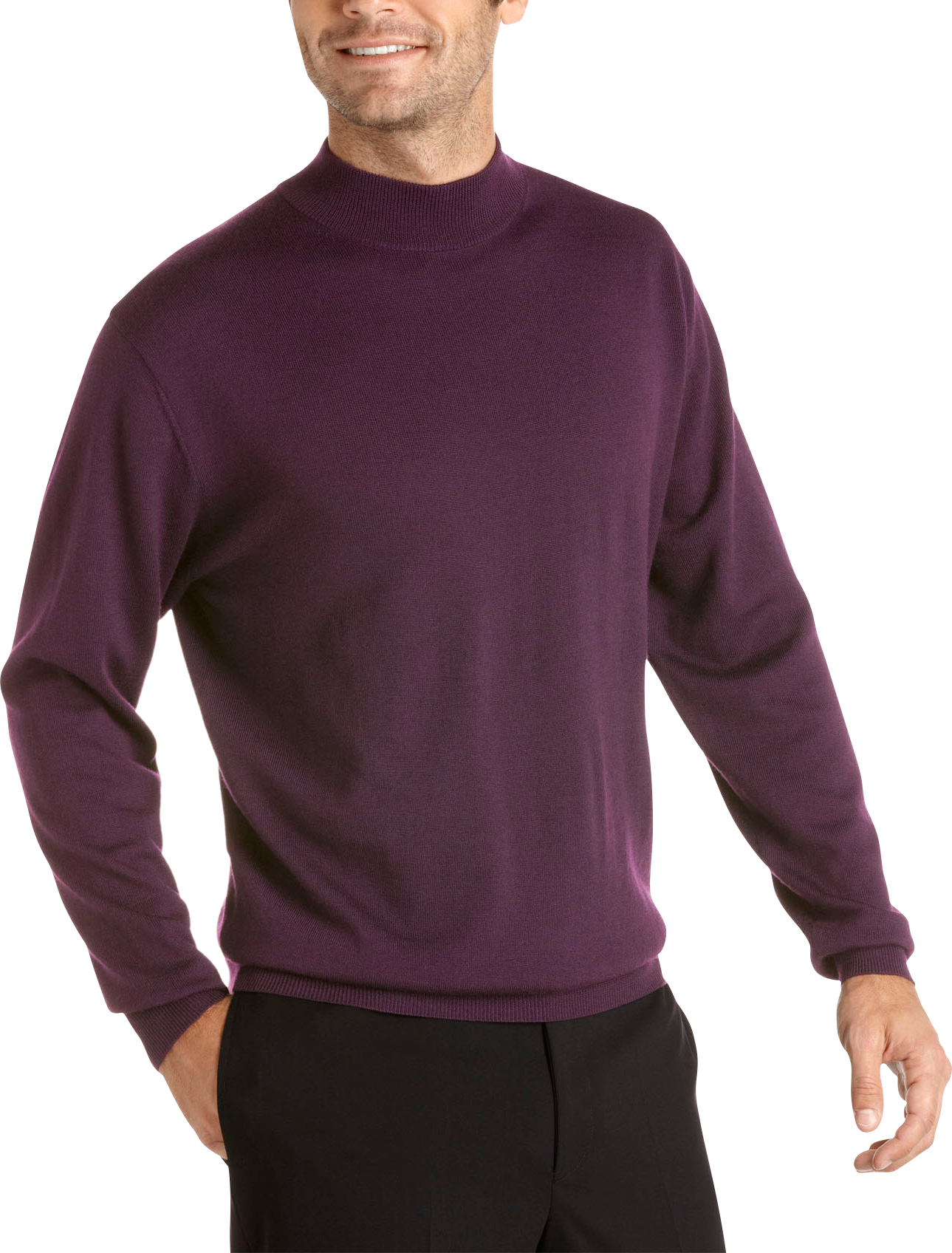 Pronto Uomo Purple Mock Sweater