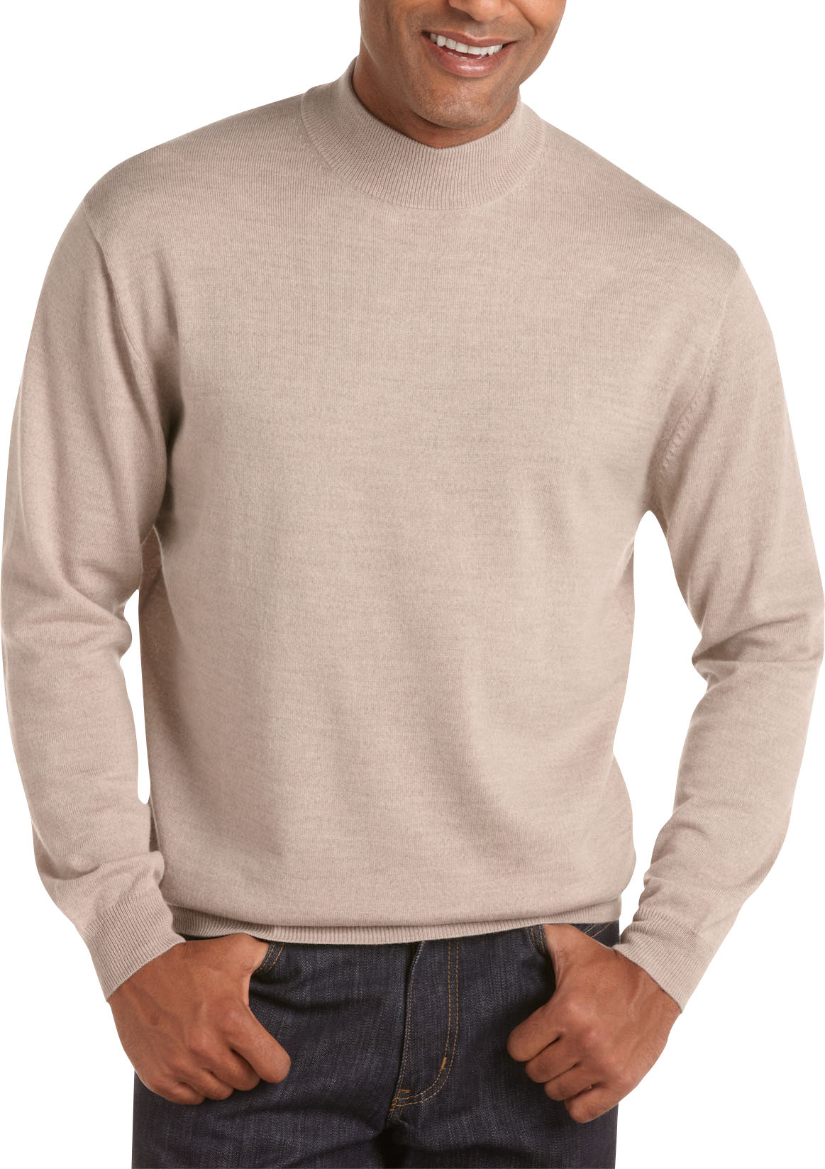 Pronto Uomo Tan Mock Sweater