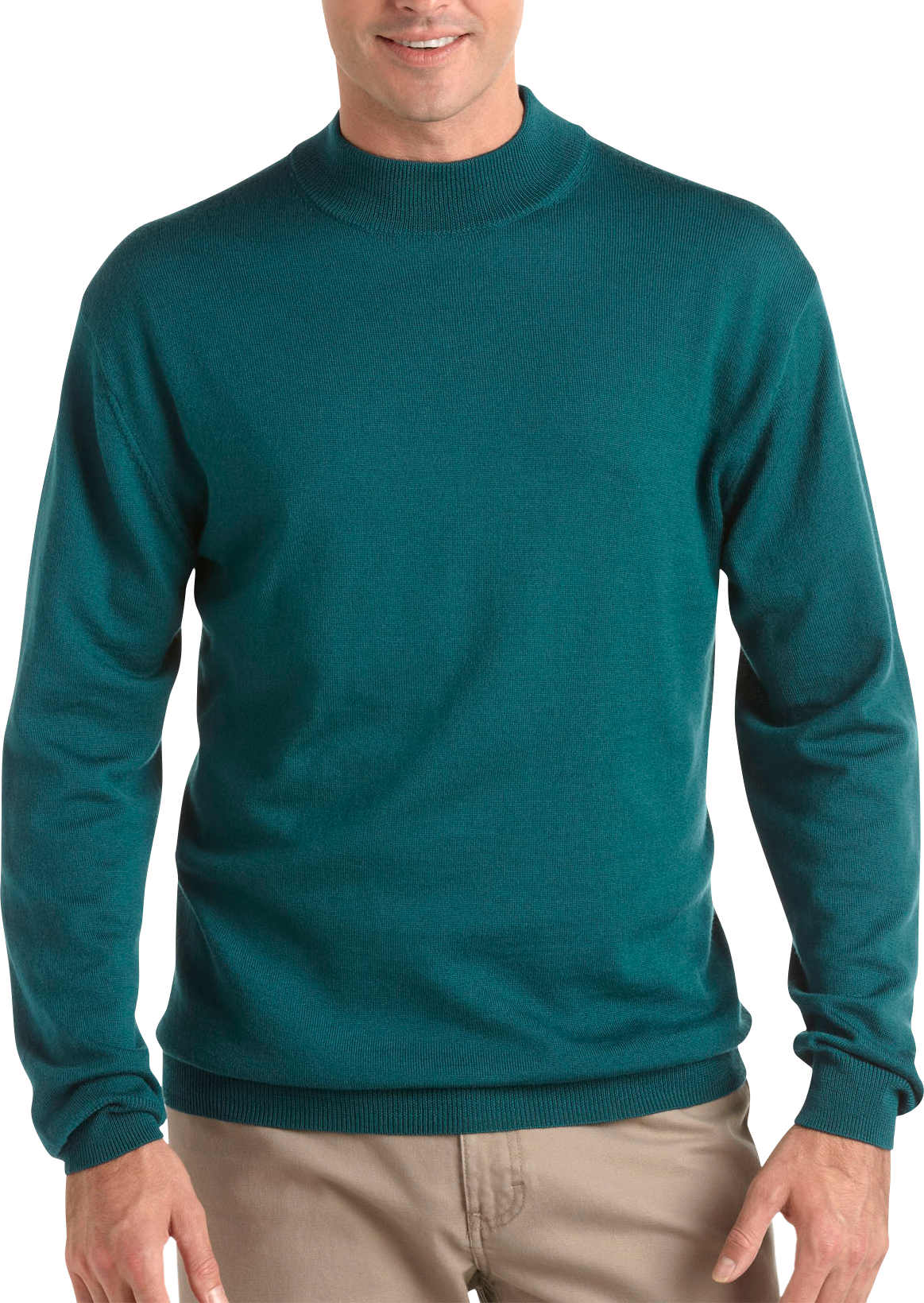 Pronto Uomo Turquoise Mock Sweater