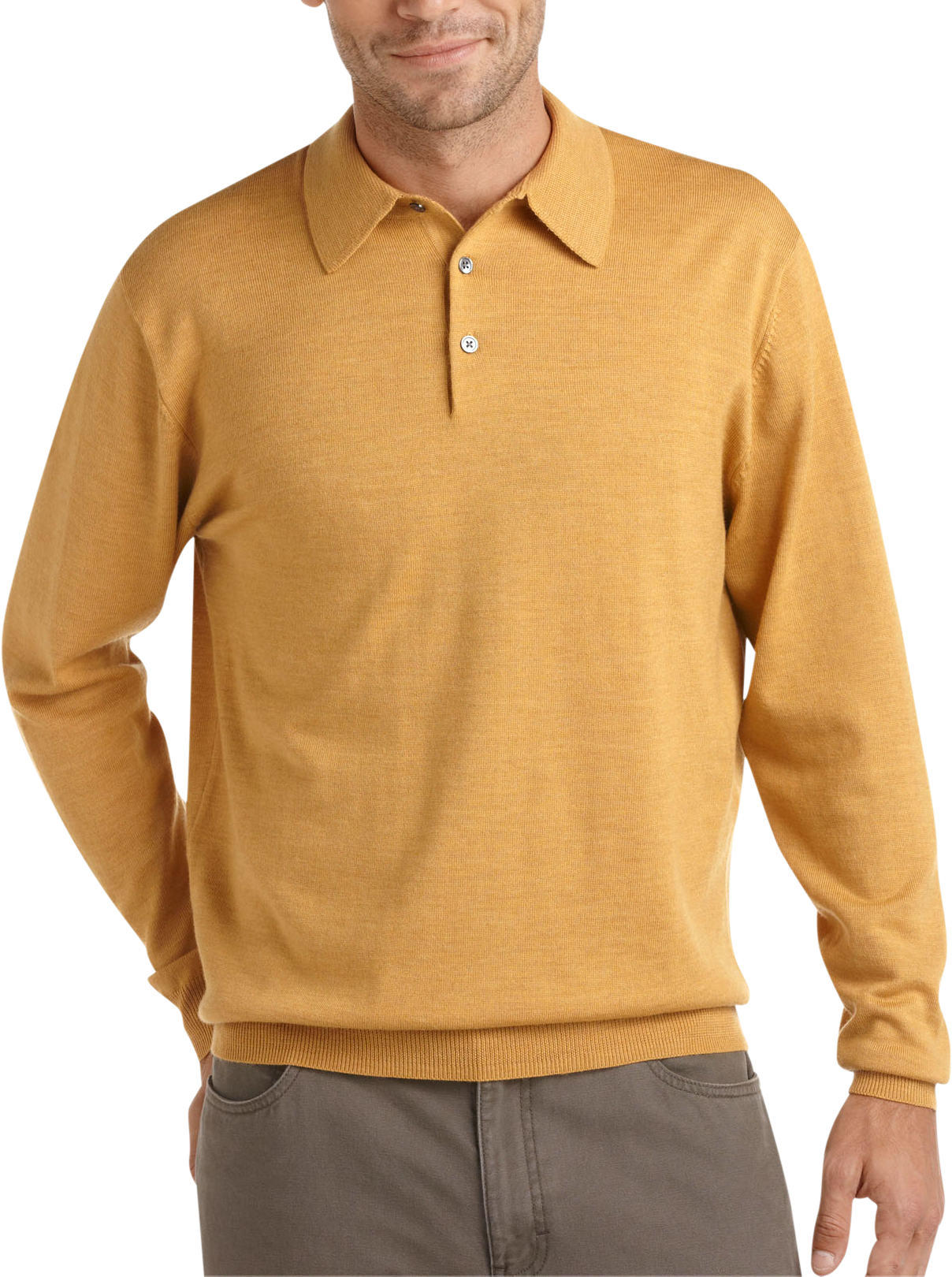 Pronto Uomo Gold Merino Polo Sweater