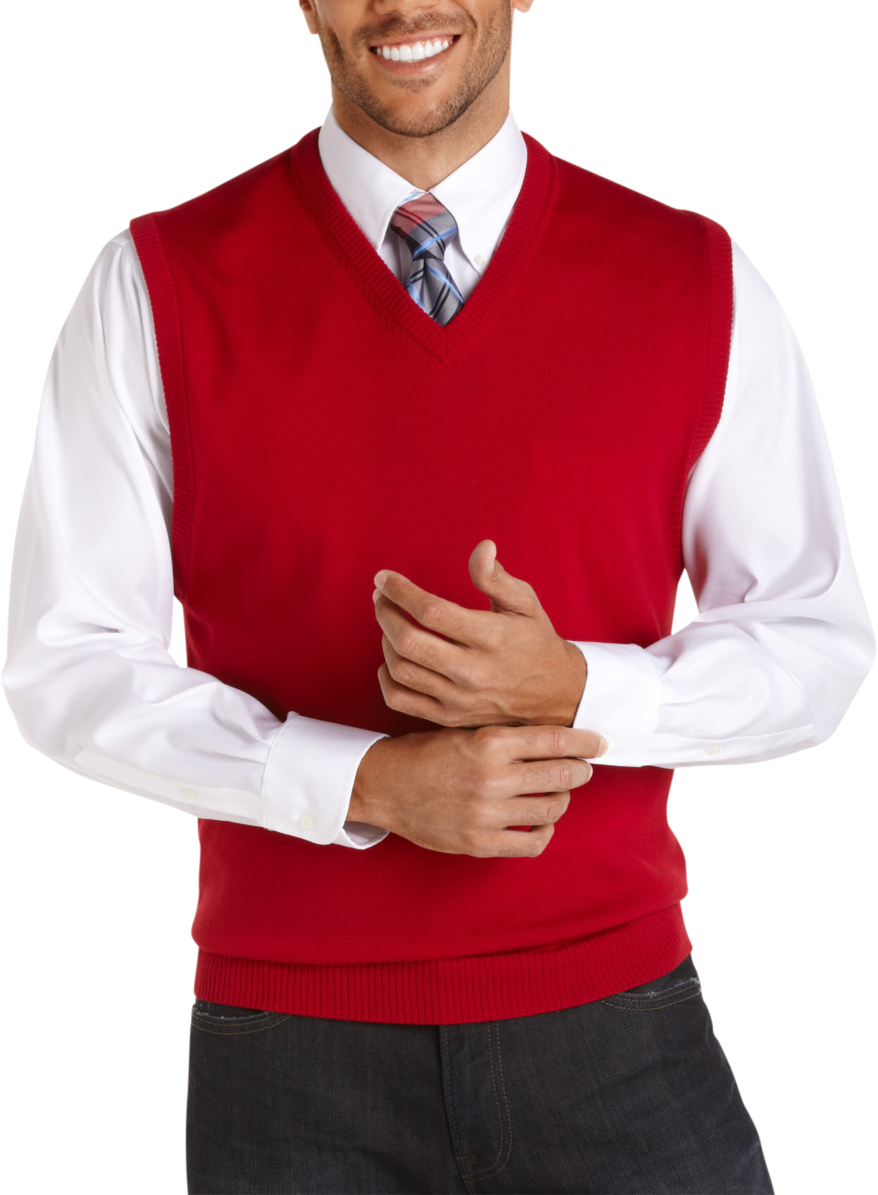 Pronto Uomo Red Merino Vest Sweater