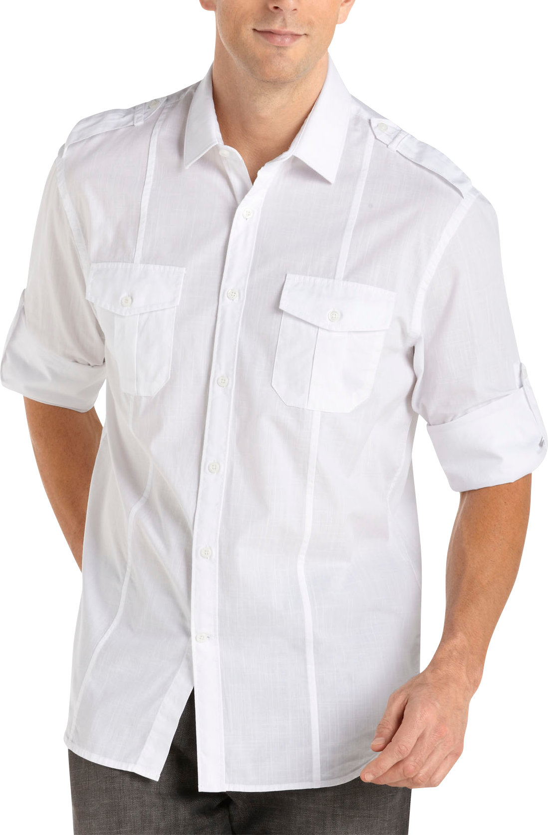 Pronto Blue Woven Shirt, White