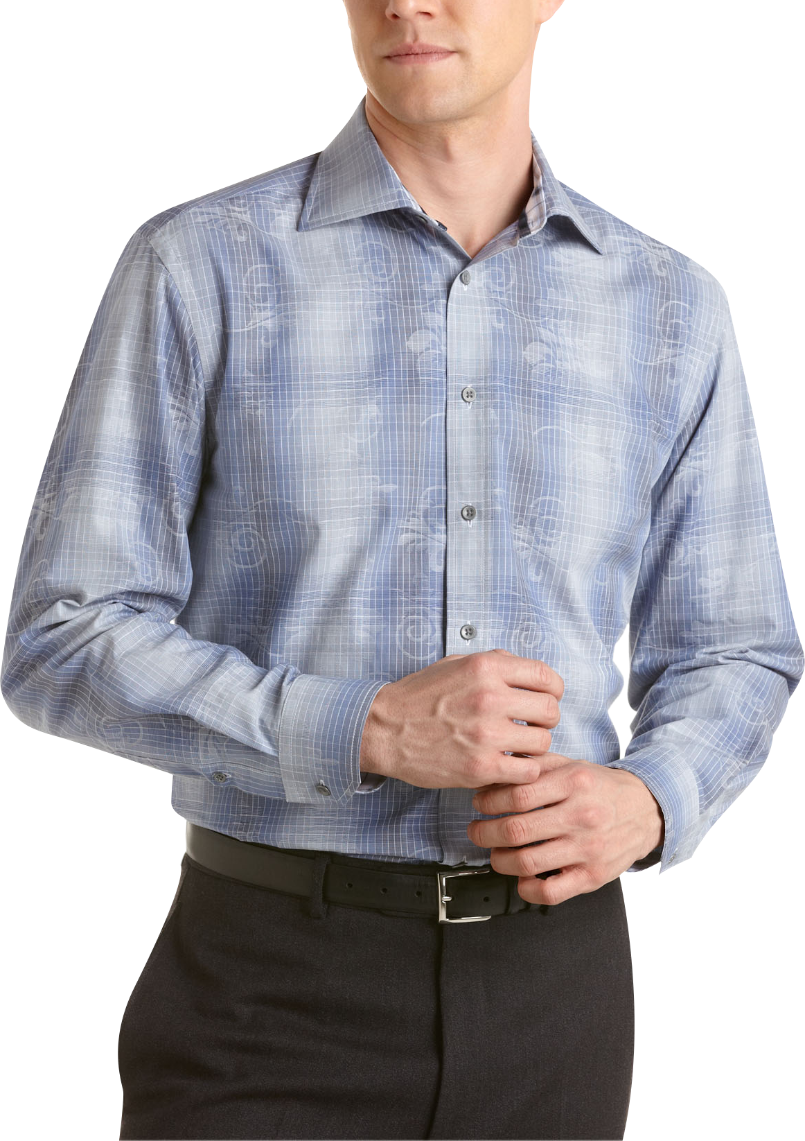 Pronto Blue Sport Shirt, Blue Check