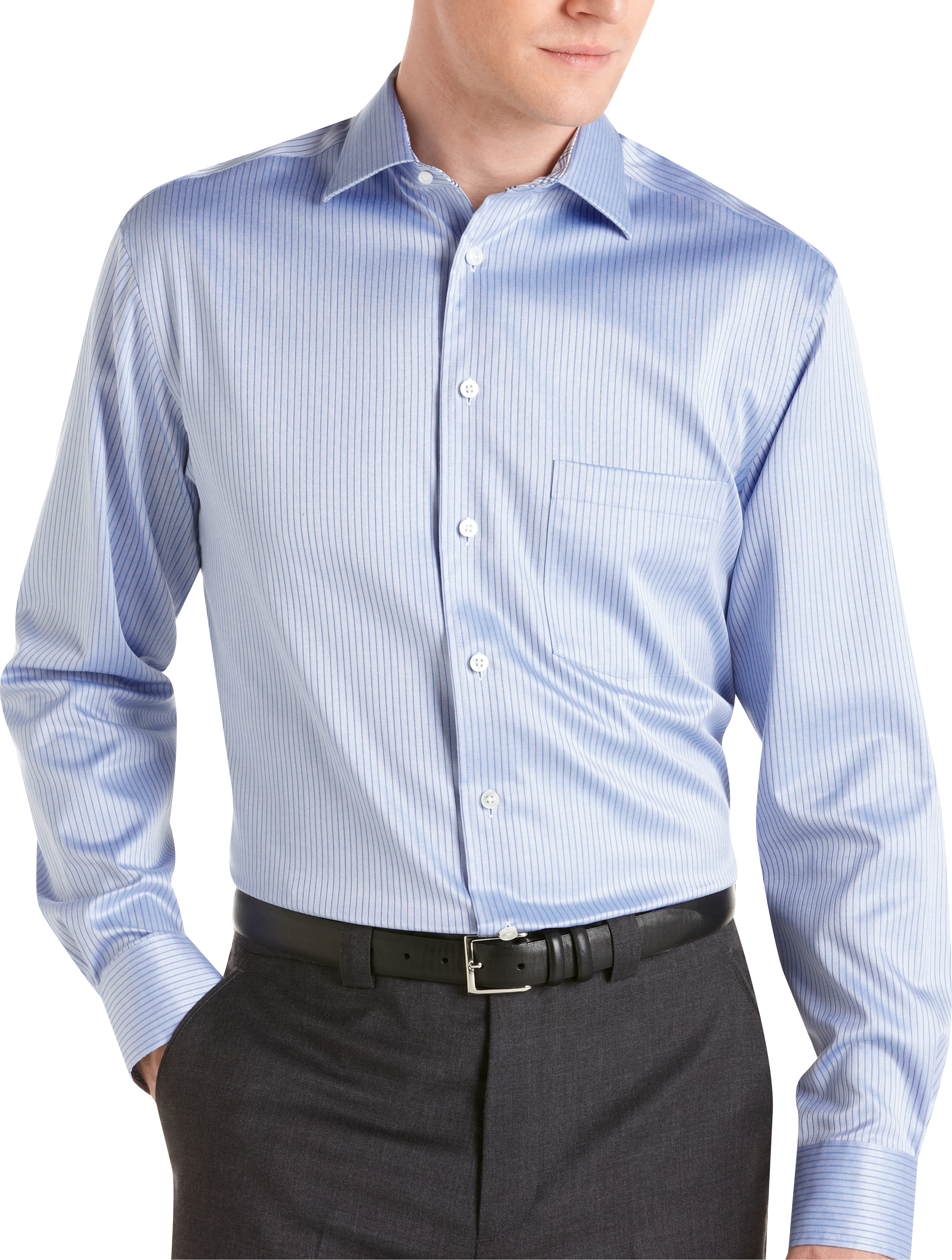 Egara Sky Blue Stripe Sport Shirt