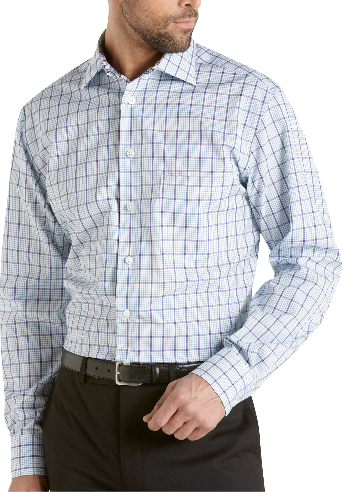 Egara Teal Check Sport Shirt