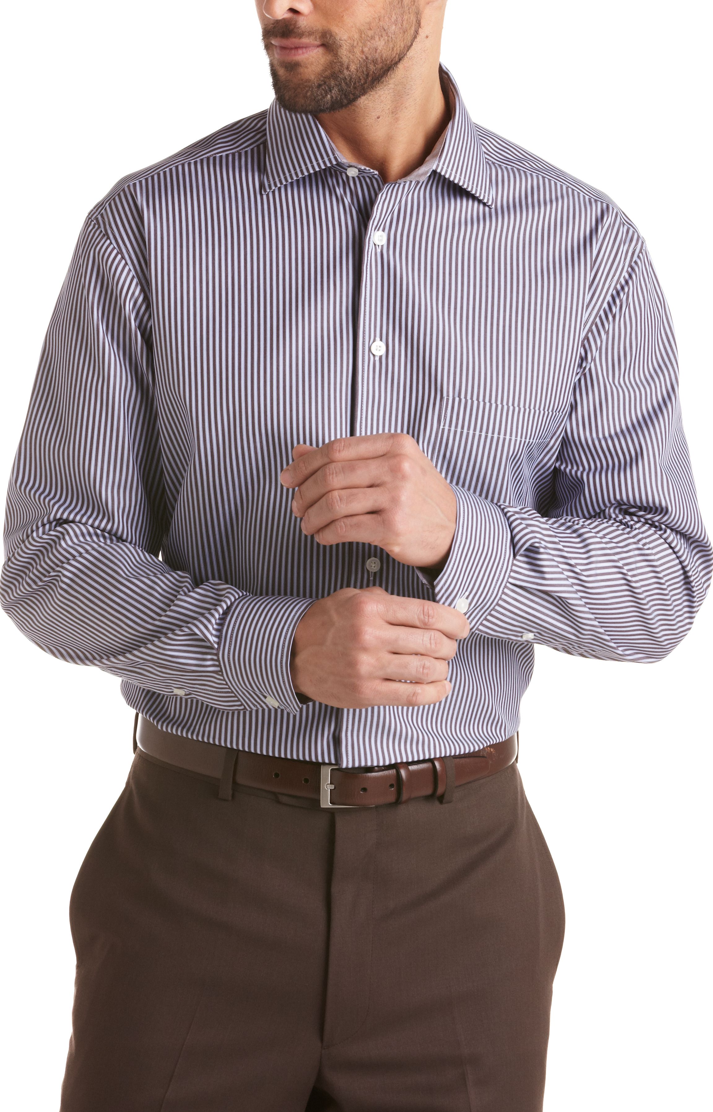 Egara Brown Stripe Sport Shirt
