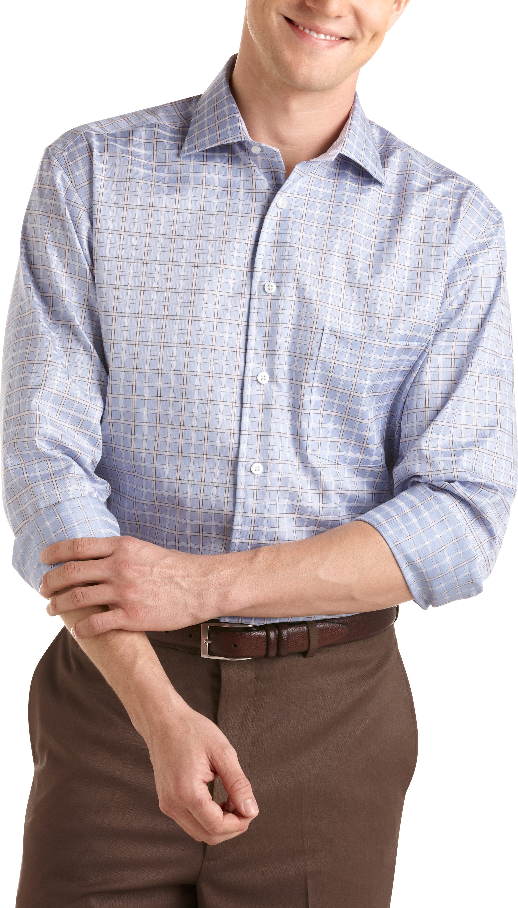 Egara Blue and Brown Check Sport Shirt